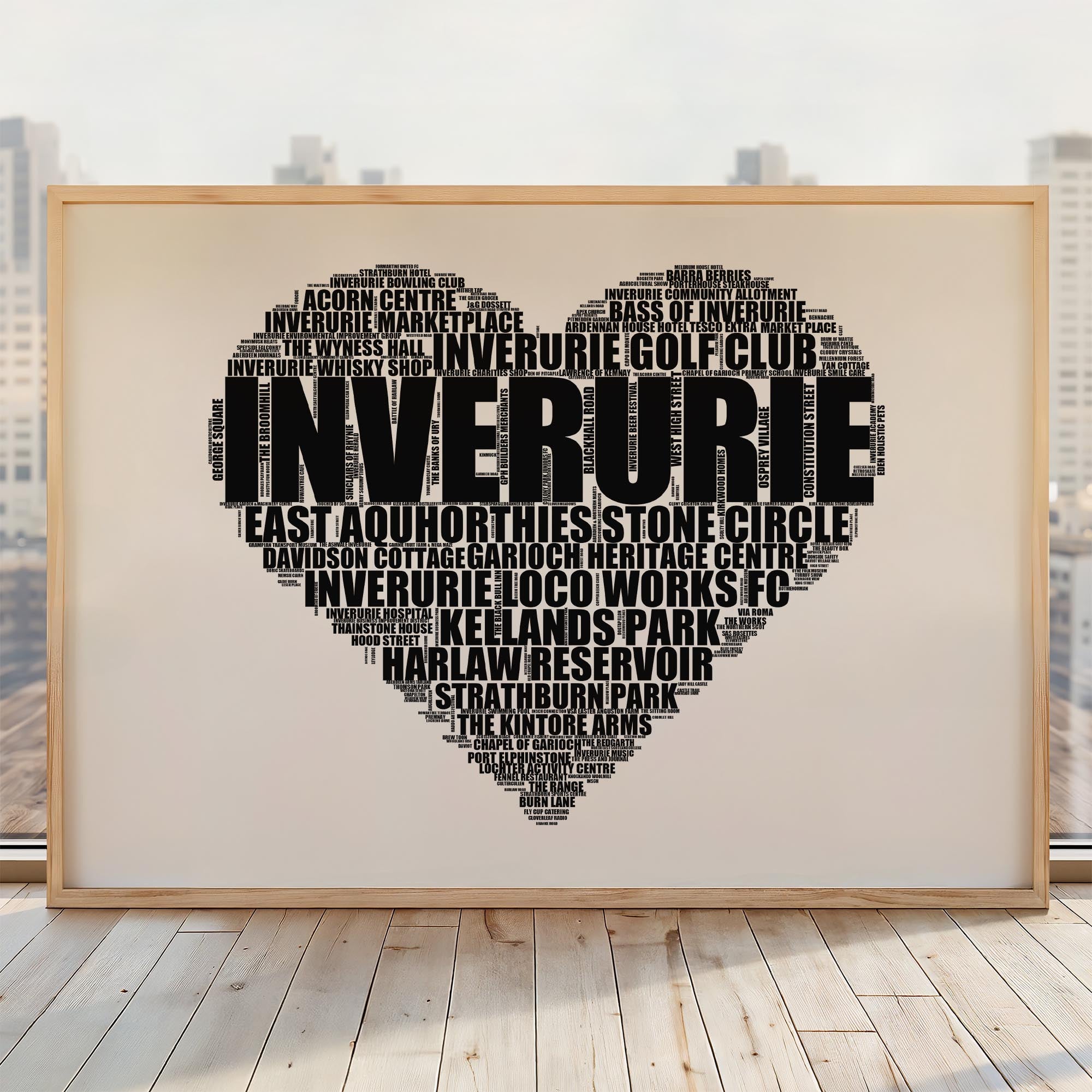 Inverurie - Premium Typographic Word Cloud Prints, Posters & Gifts
