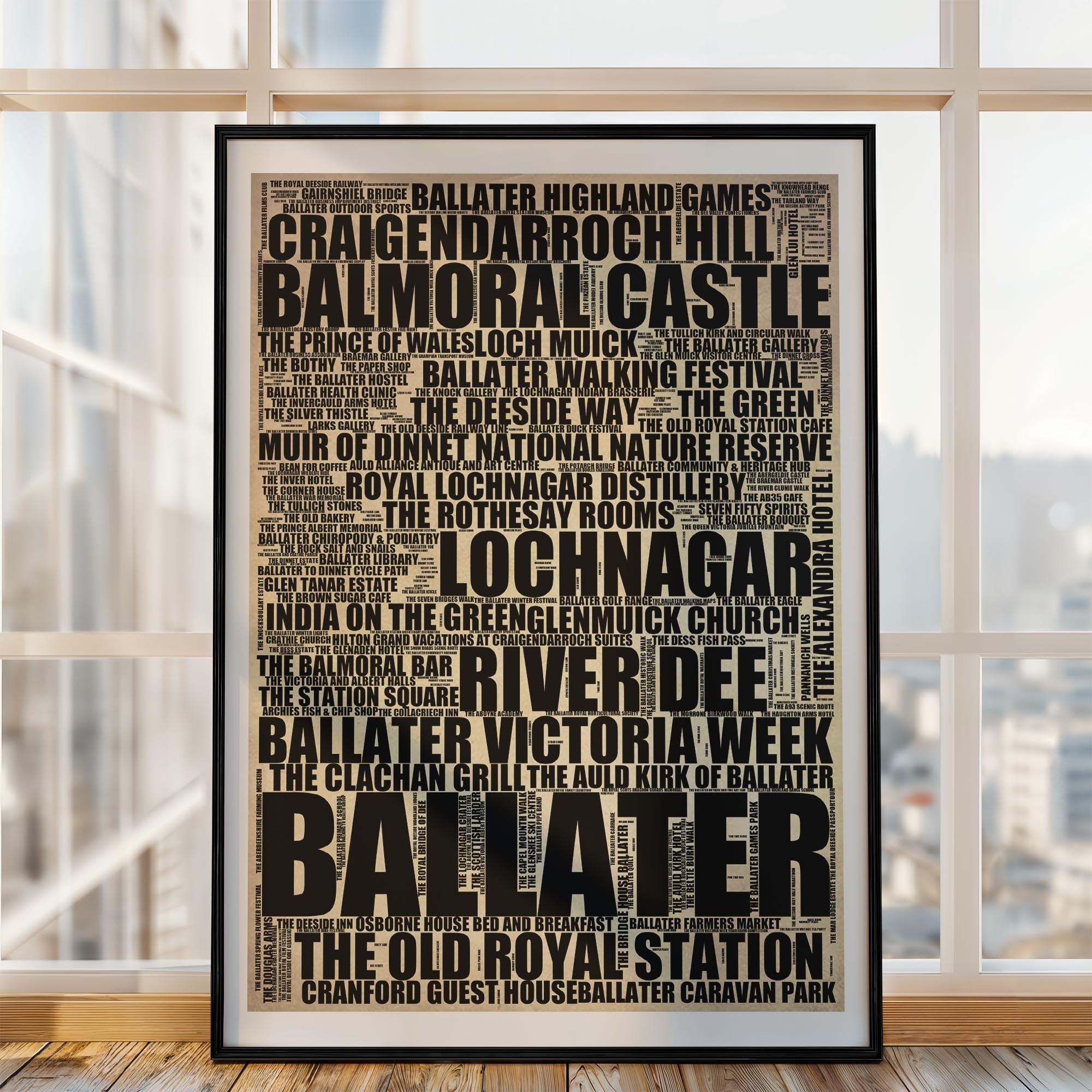 Ballater - Premium Typographic Word Cloud Prints, Posters & Gifts