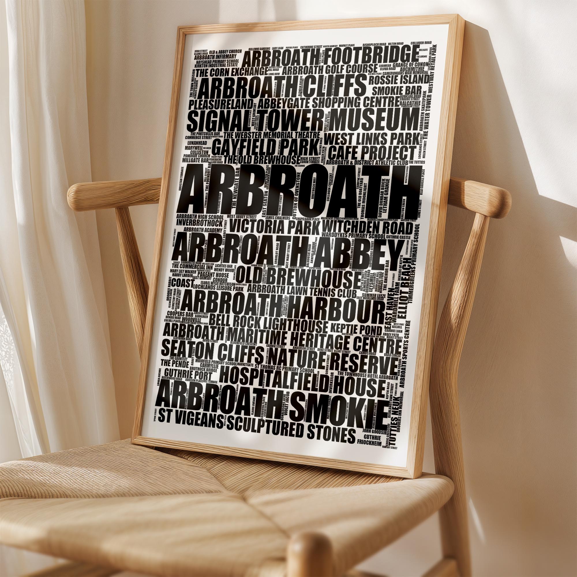 Arbroath - Premium Typographic Word Cloud Prints, Posters & Gifts