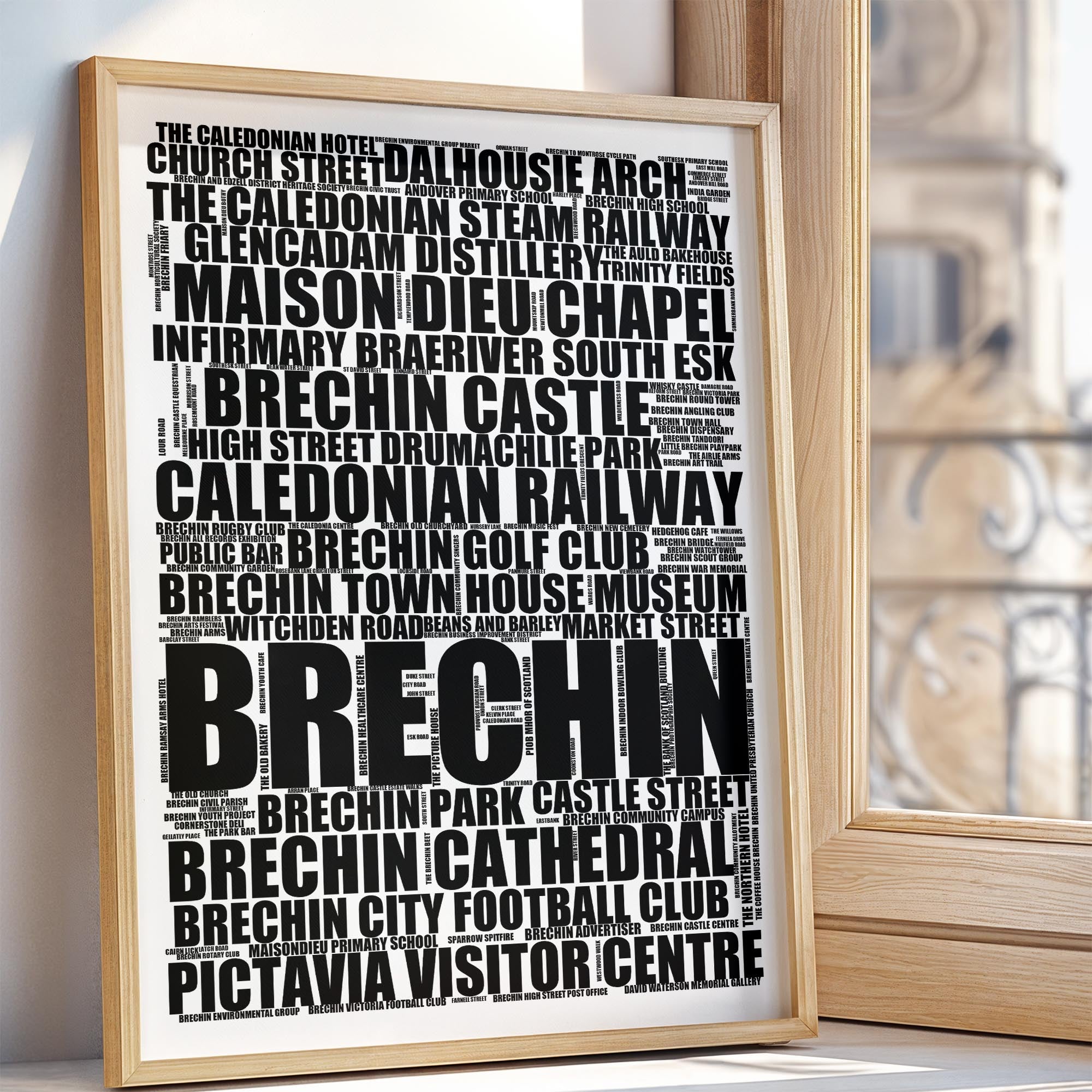 Brechin - Premium Typographic Word Cloud Prints, Posters & Gifts