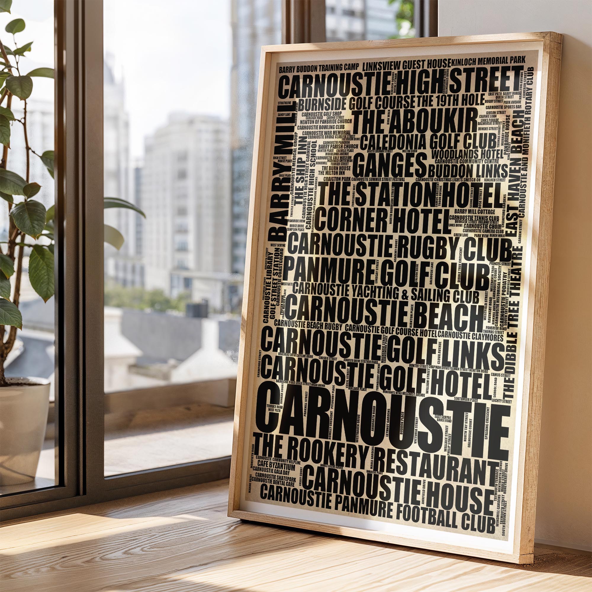 Carnoustie - Premium Typographic Word Cloud Prints, Posters & Gifts