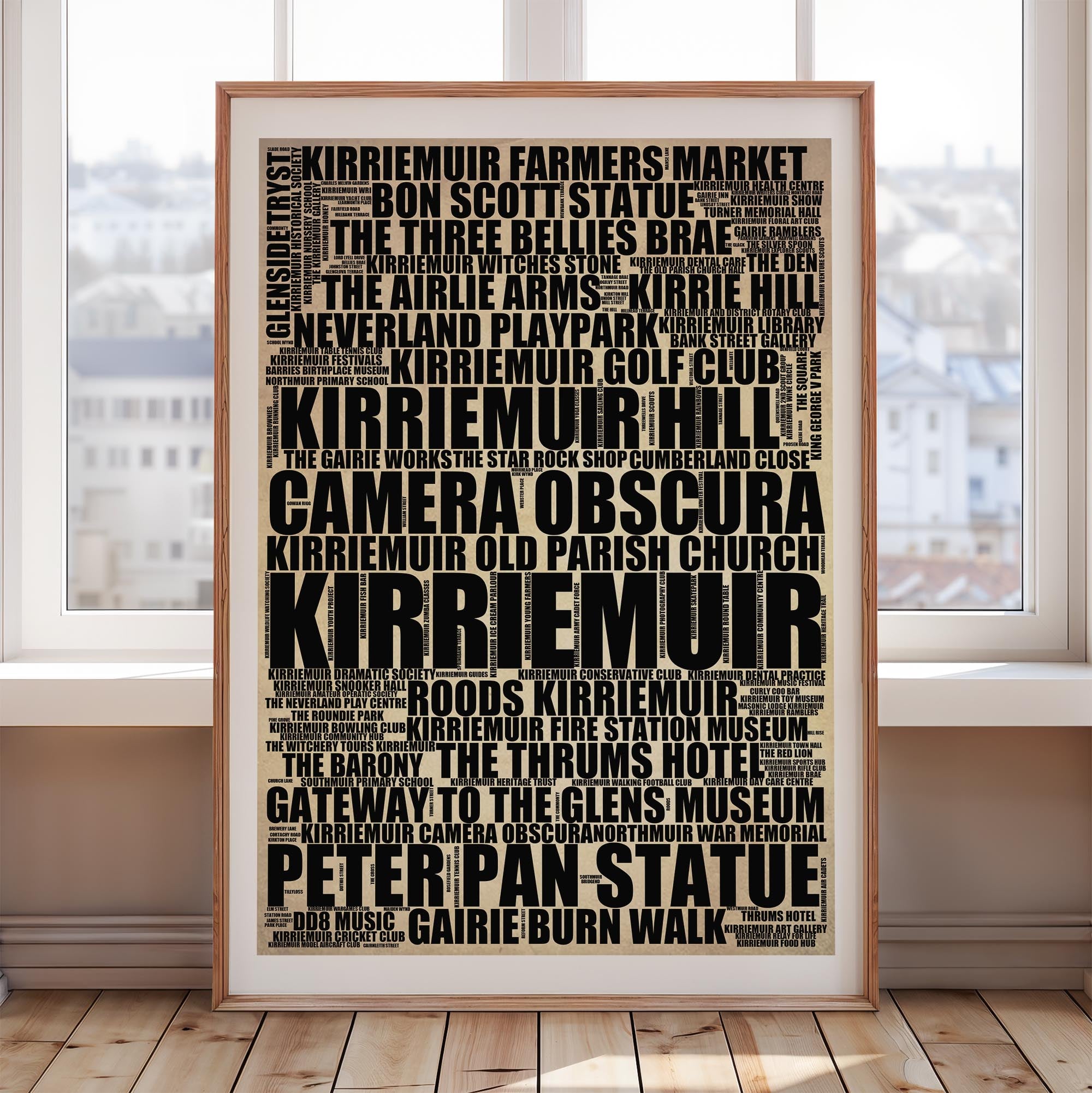 Kirriemuir - Premium Typographic Word Cloud Prints, Posters & Gifts