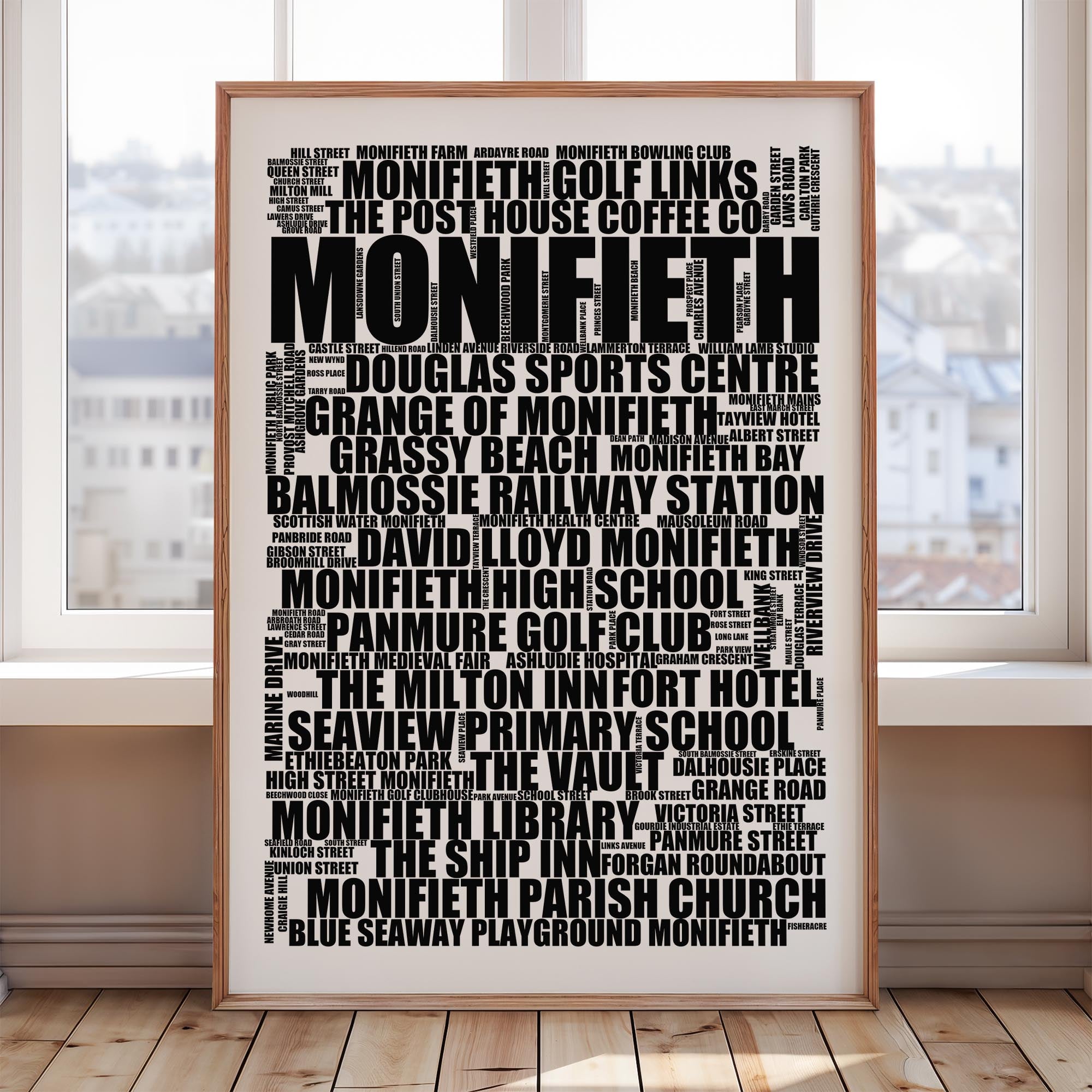 Monifieth - Premium Typographic Word Cloud Prints, Posters & Gifts