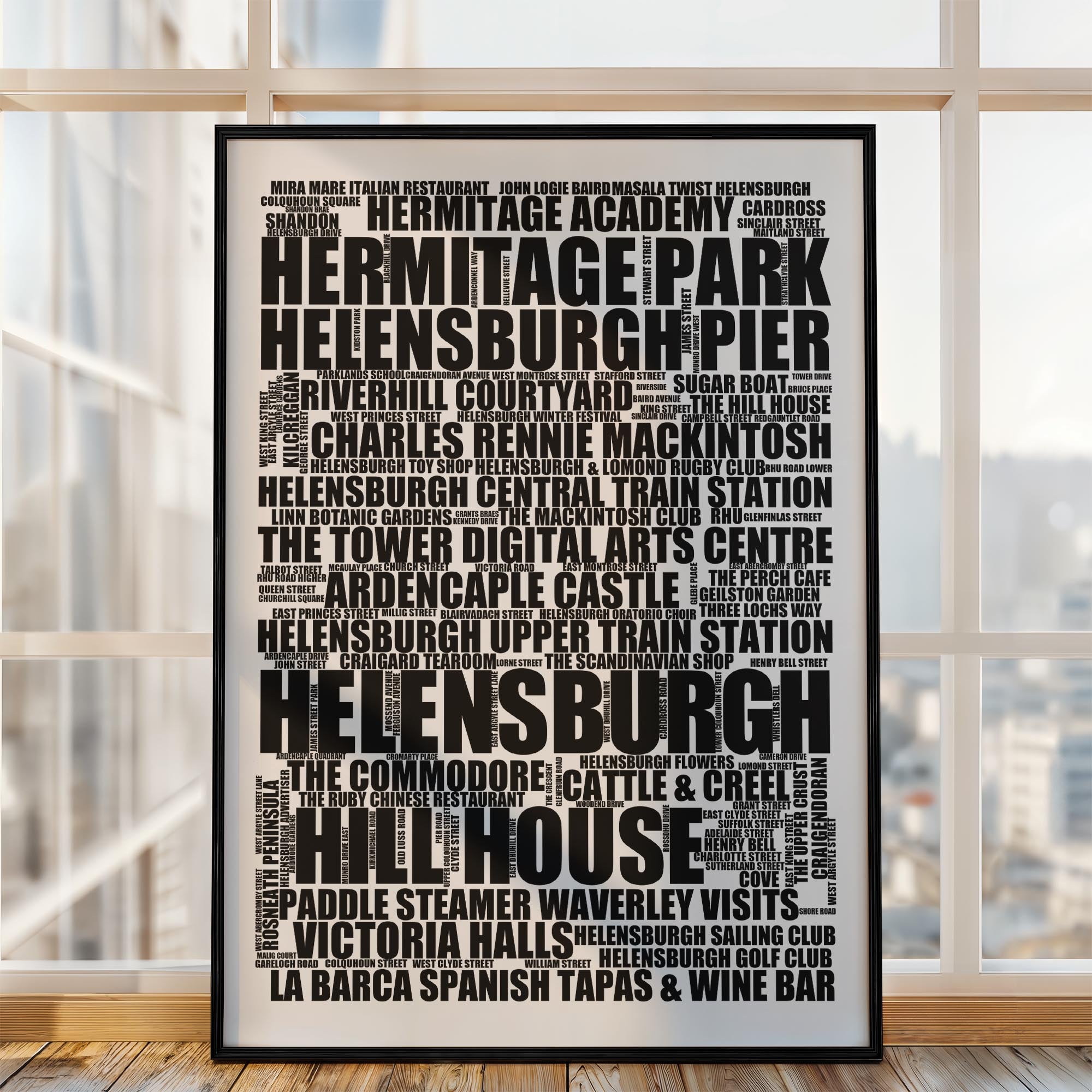 Helensburgh - Premium Typographic Word Cloud Prints, Posters & Gifts