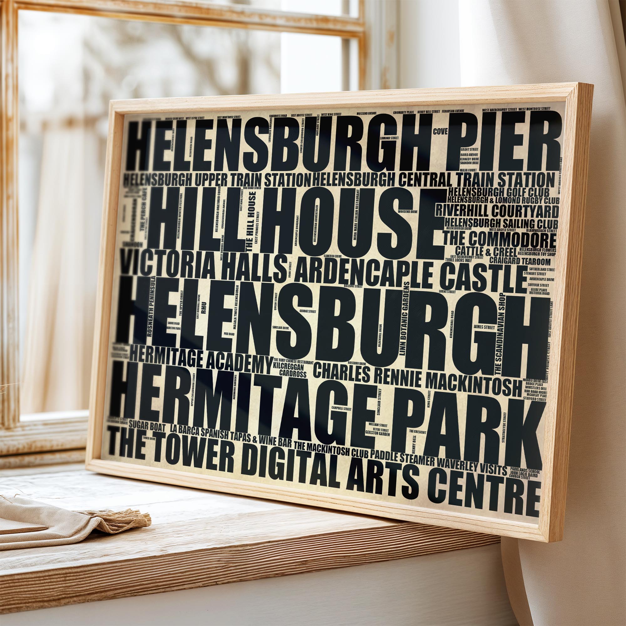 Helensburgh - Premium Typographic Word Cloud Prints, Posters & Gifts