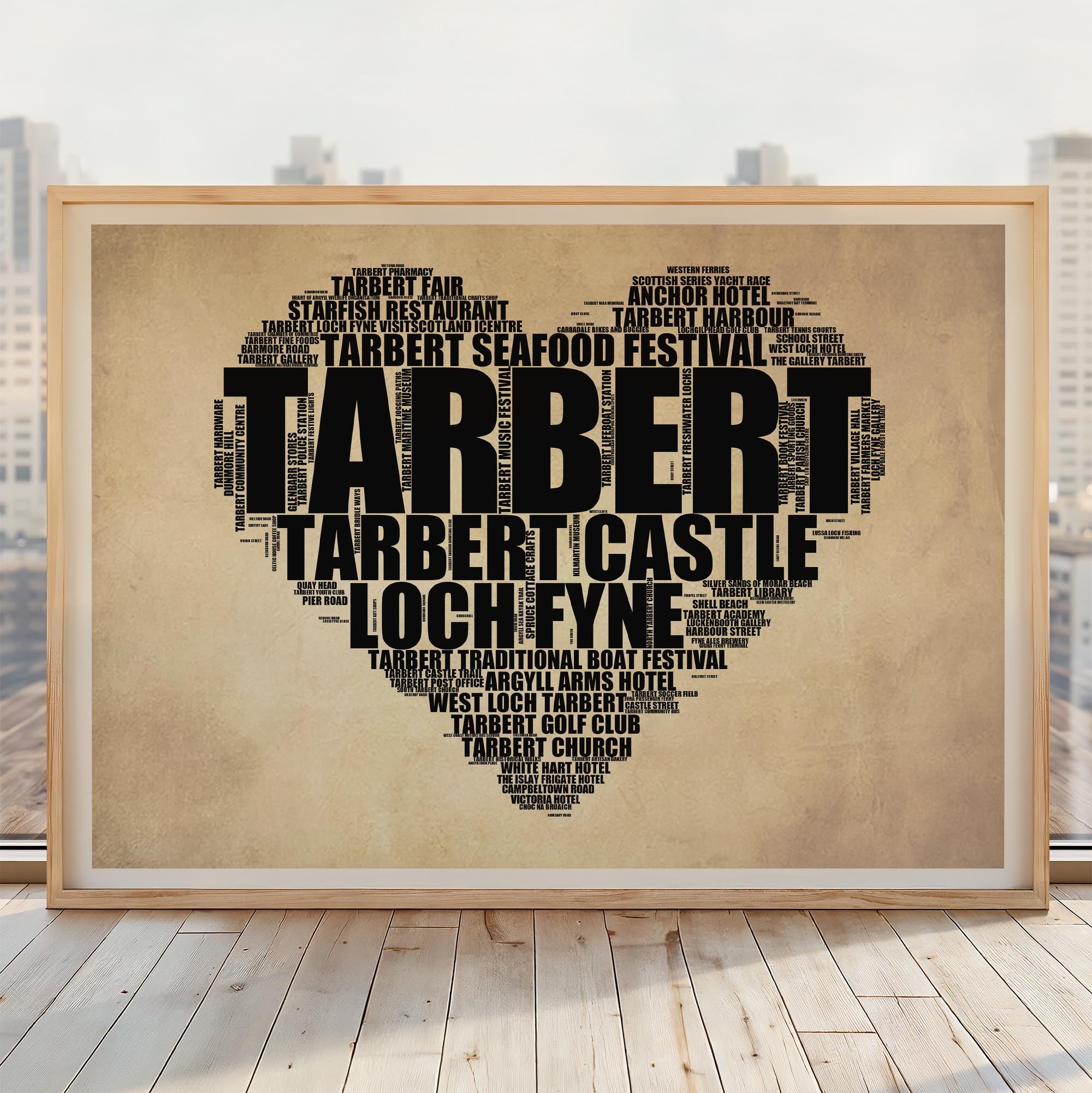 Tarbert - Premium Typographic Word Cloud Prints, Posters & Gifts