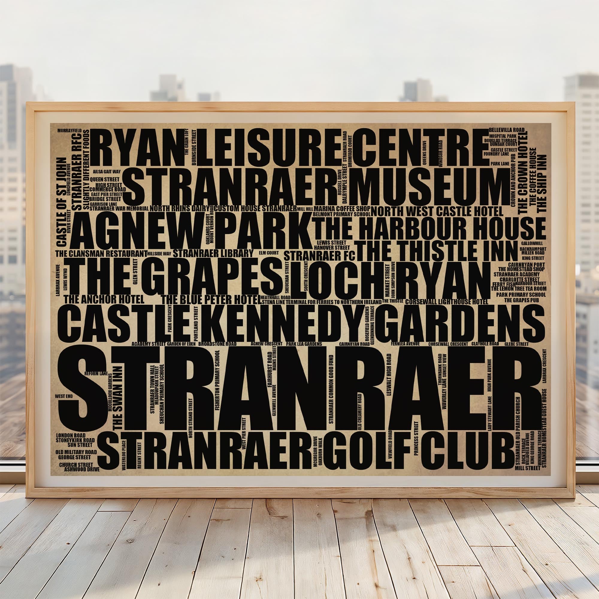 Stranraer - Premium Typographic Word Cloud Prints, Posters & Gifts