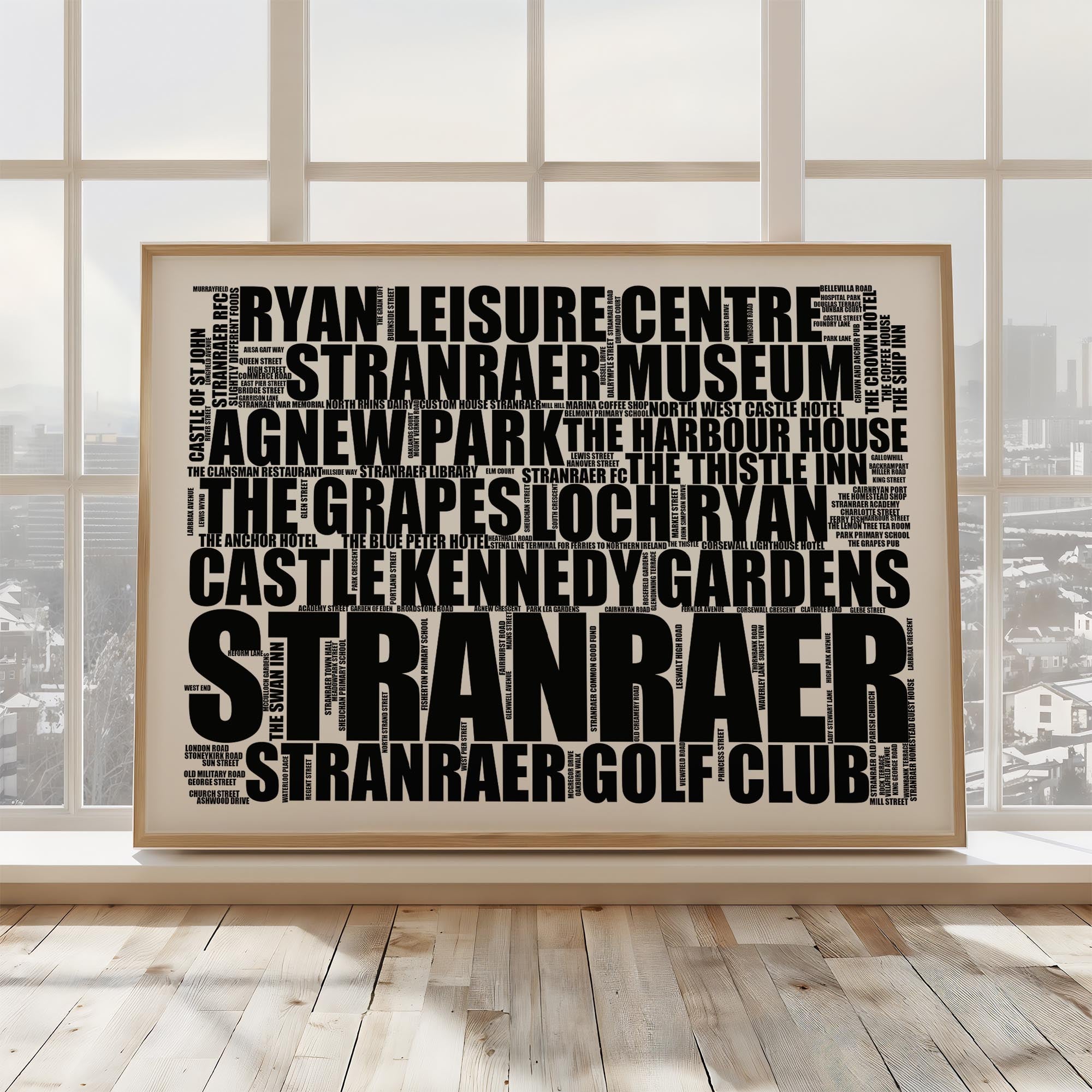 Stranraer - Premium Typographic Word Cloud Prints, Posters & Gifts