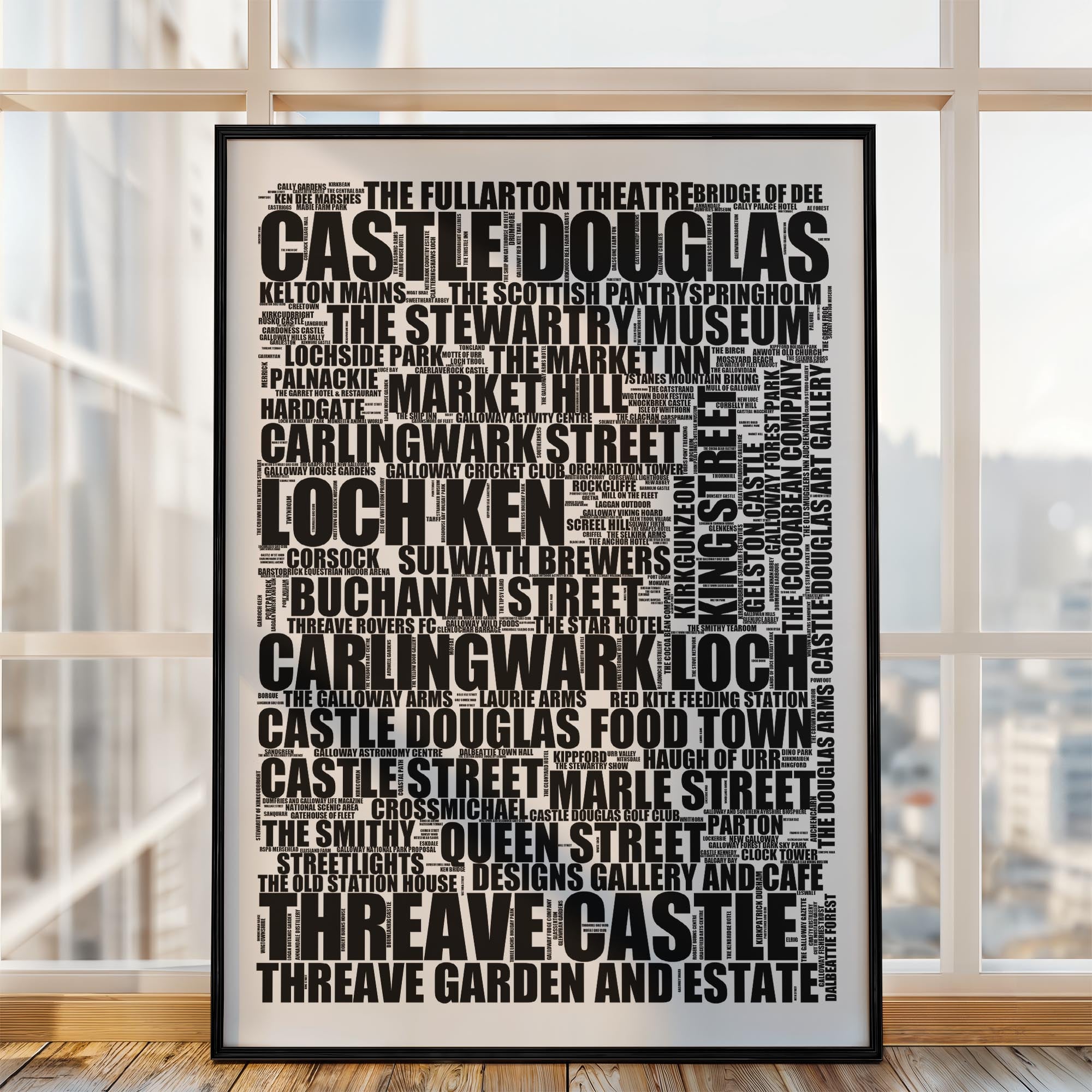 Castle Douglas - Premium Typographic Word Cloud Prints, Posters & Gifts