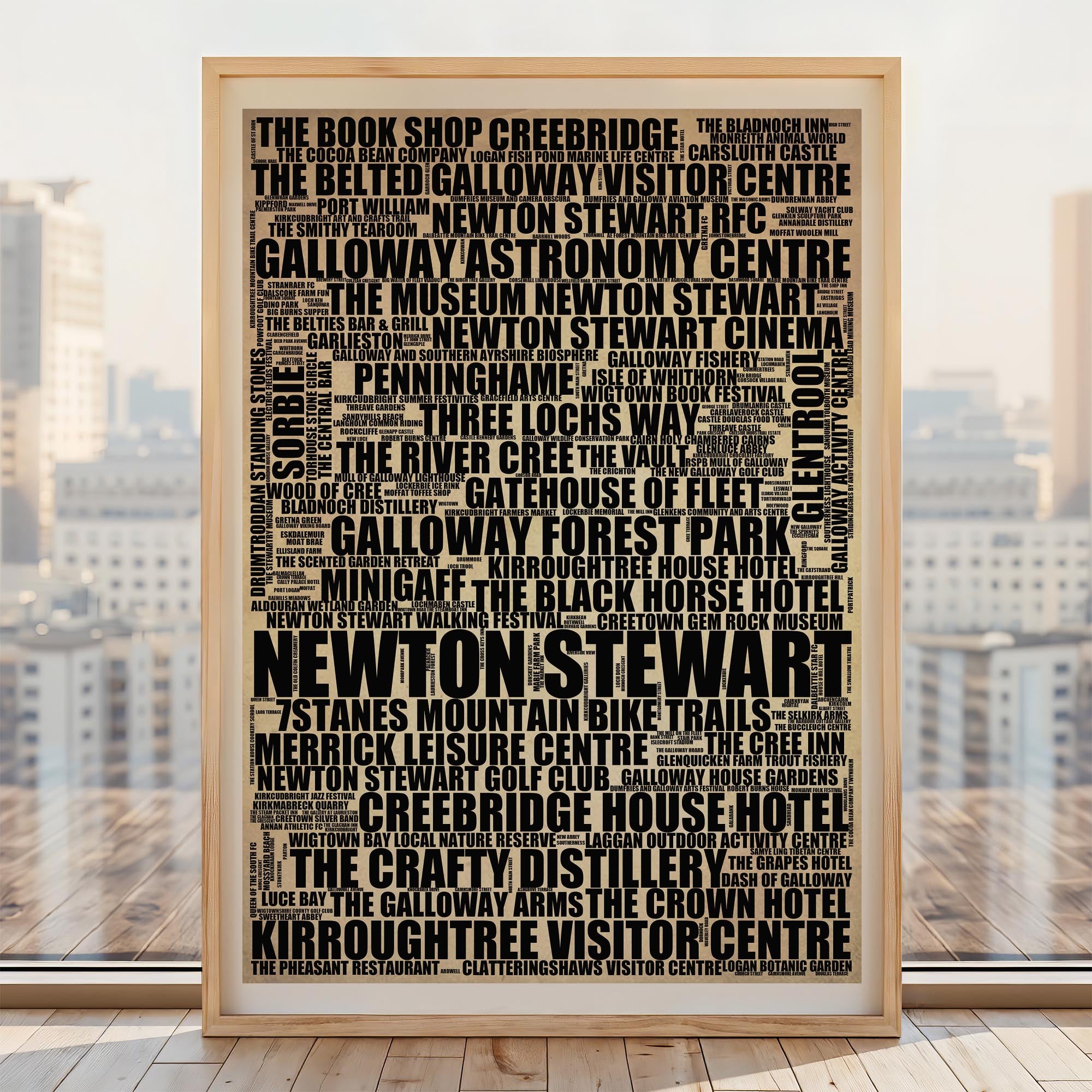 Newton Stewart - Premium Typographic Word Cloud Prints, Posters & Gifts