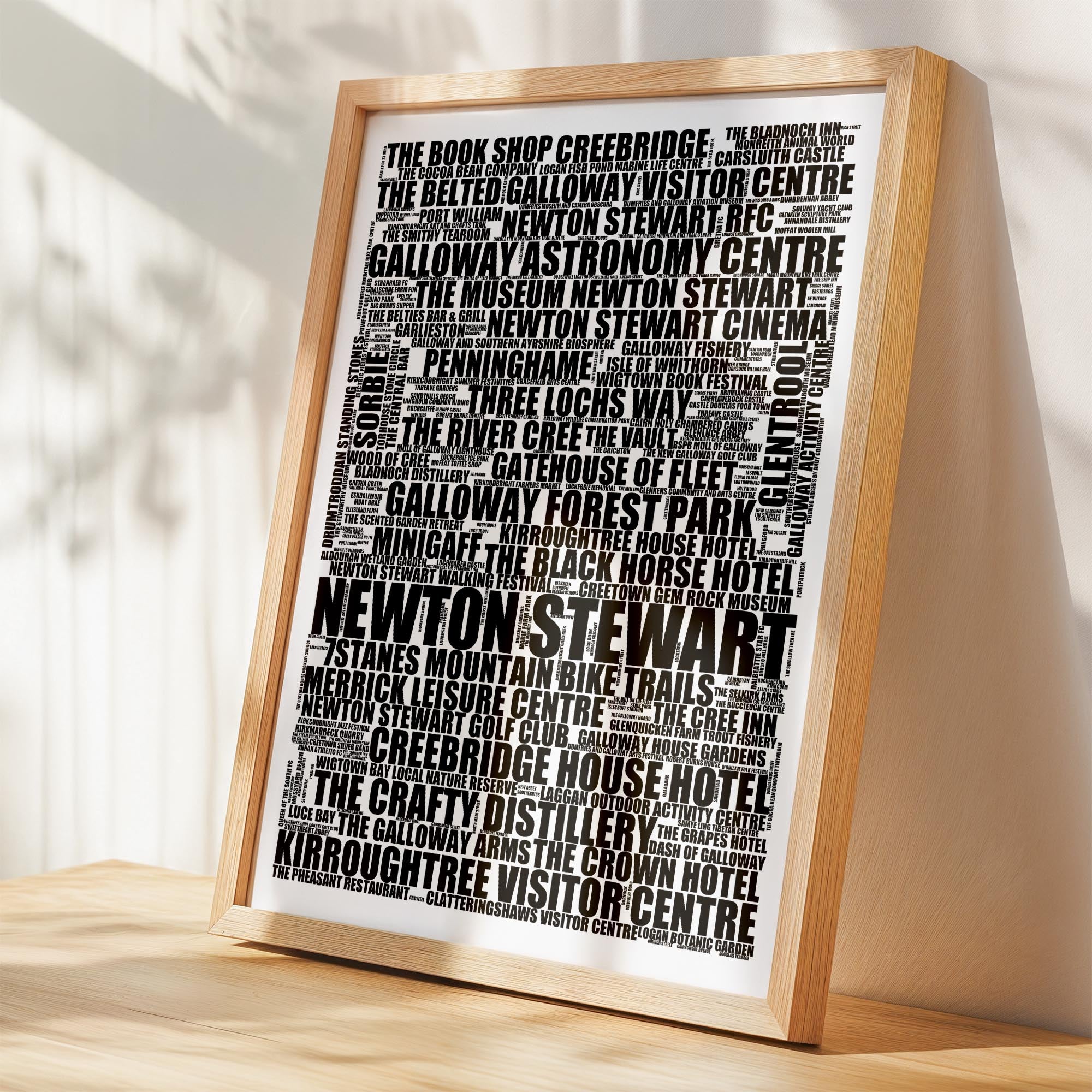 Newton Stewart - Premium Typographic Word Cloud Prints, Posters & Gifts