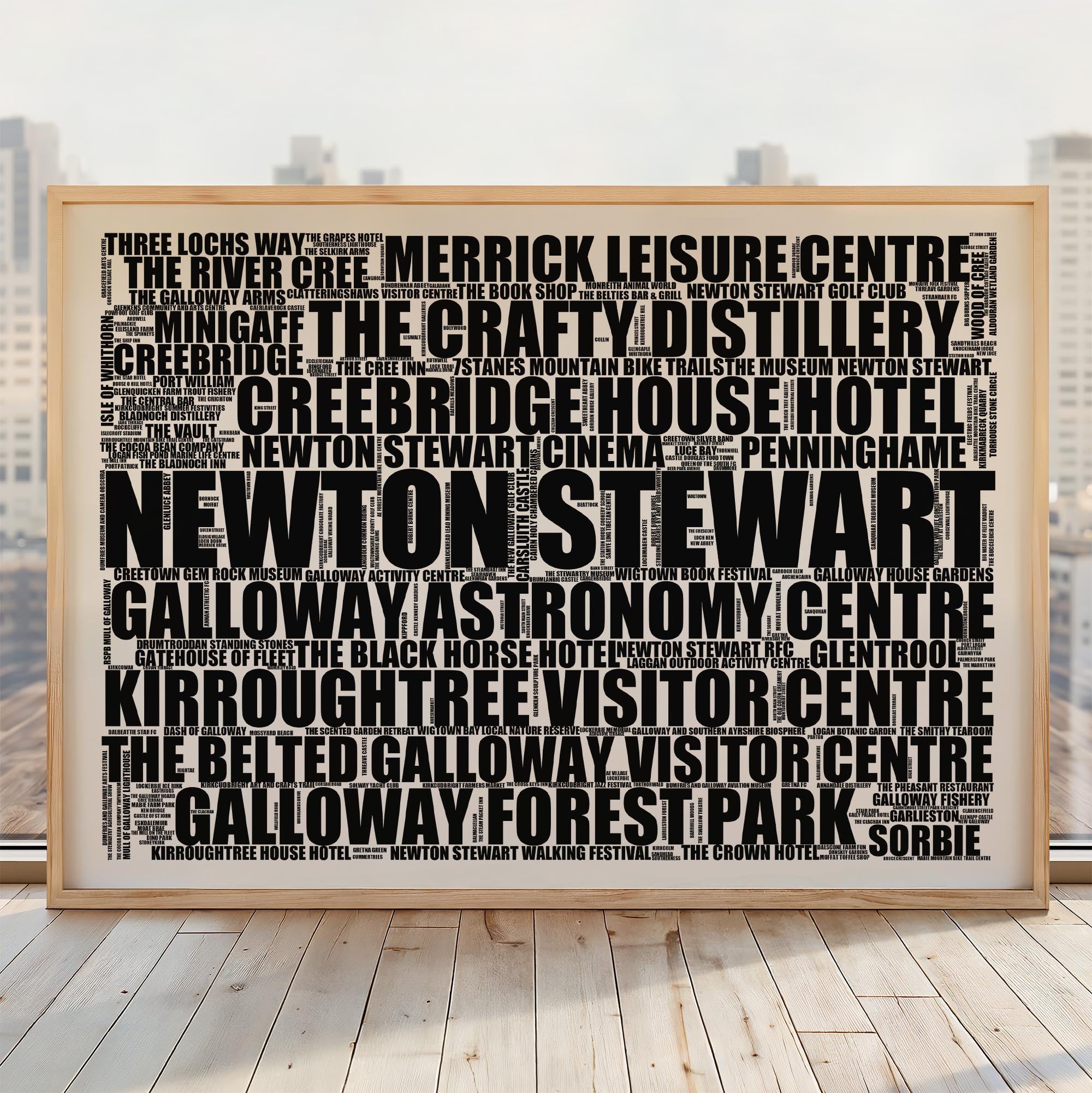 Newton Stewart - Premium Typographic Word Cloud Prints, Posters & Gifts