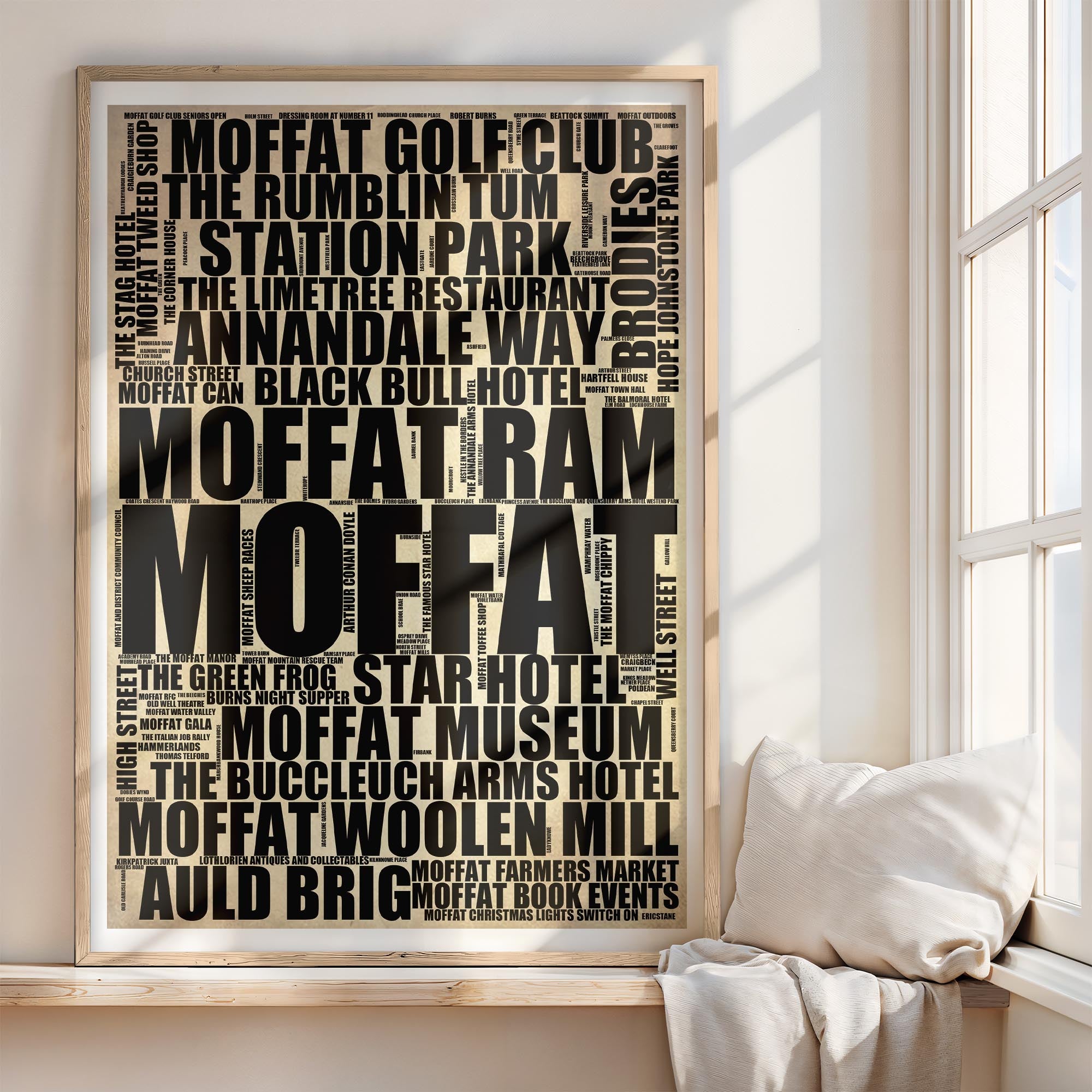 Moffat - Premium Typographic Word Cloud Prints, Posters & Gifts