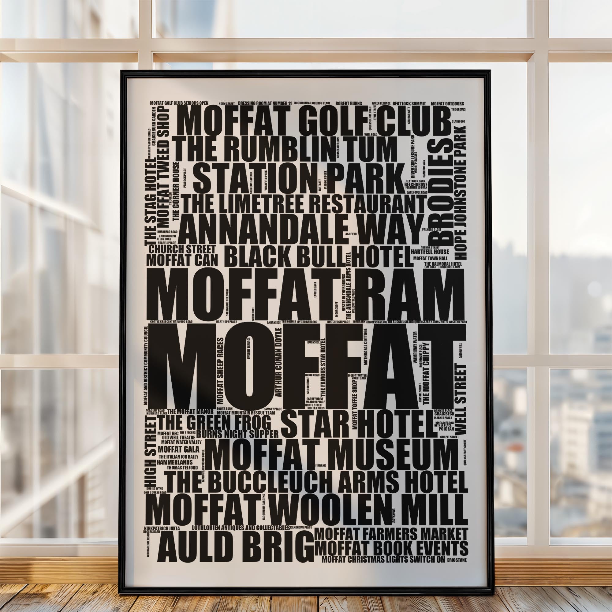 Moffat - Premium Typographic Word Cloud Prints, Posters & Gifts