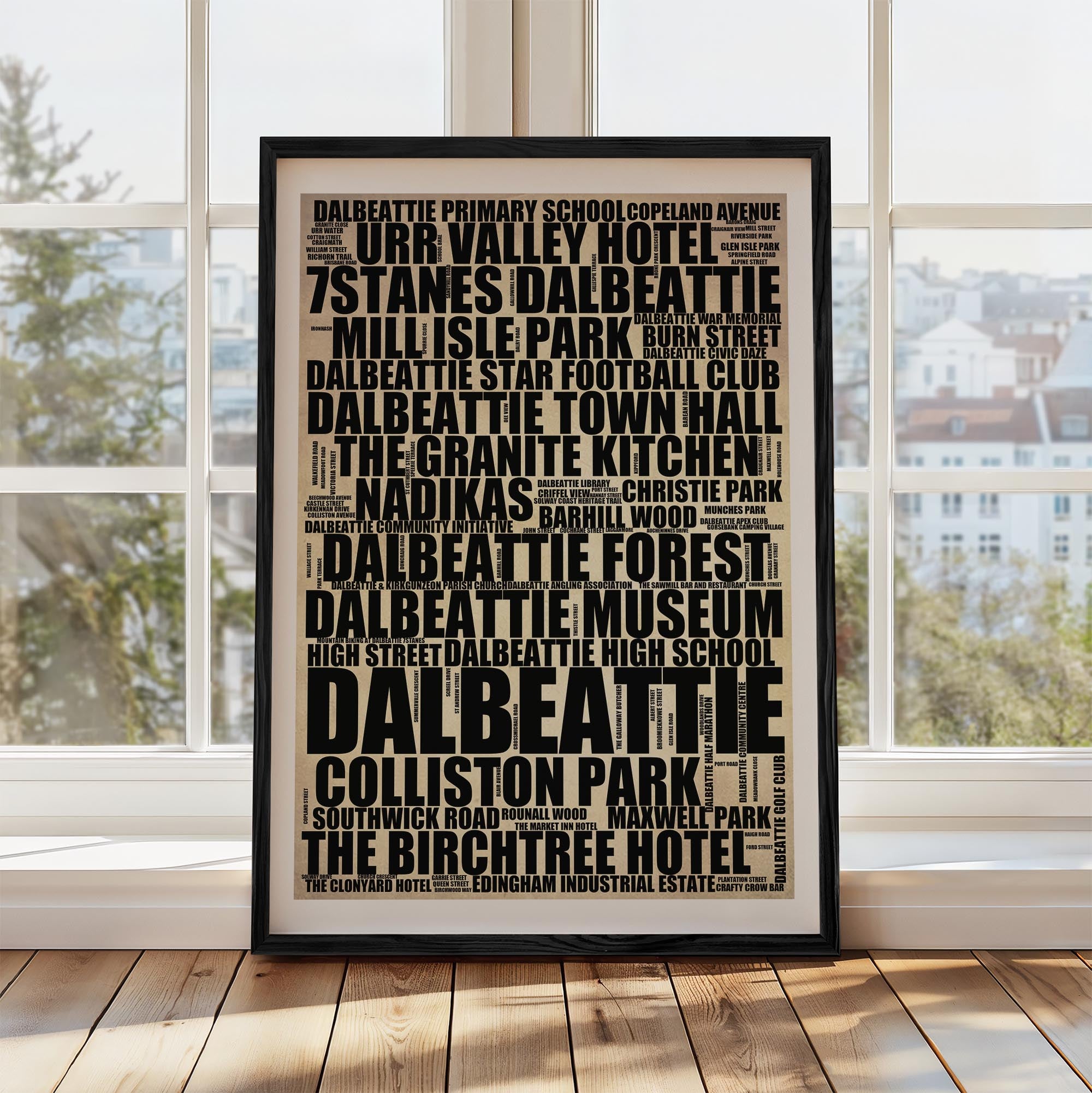 Dalbeattie - Premium Typographic Word Cloud Prints, Posters & Gifts