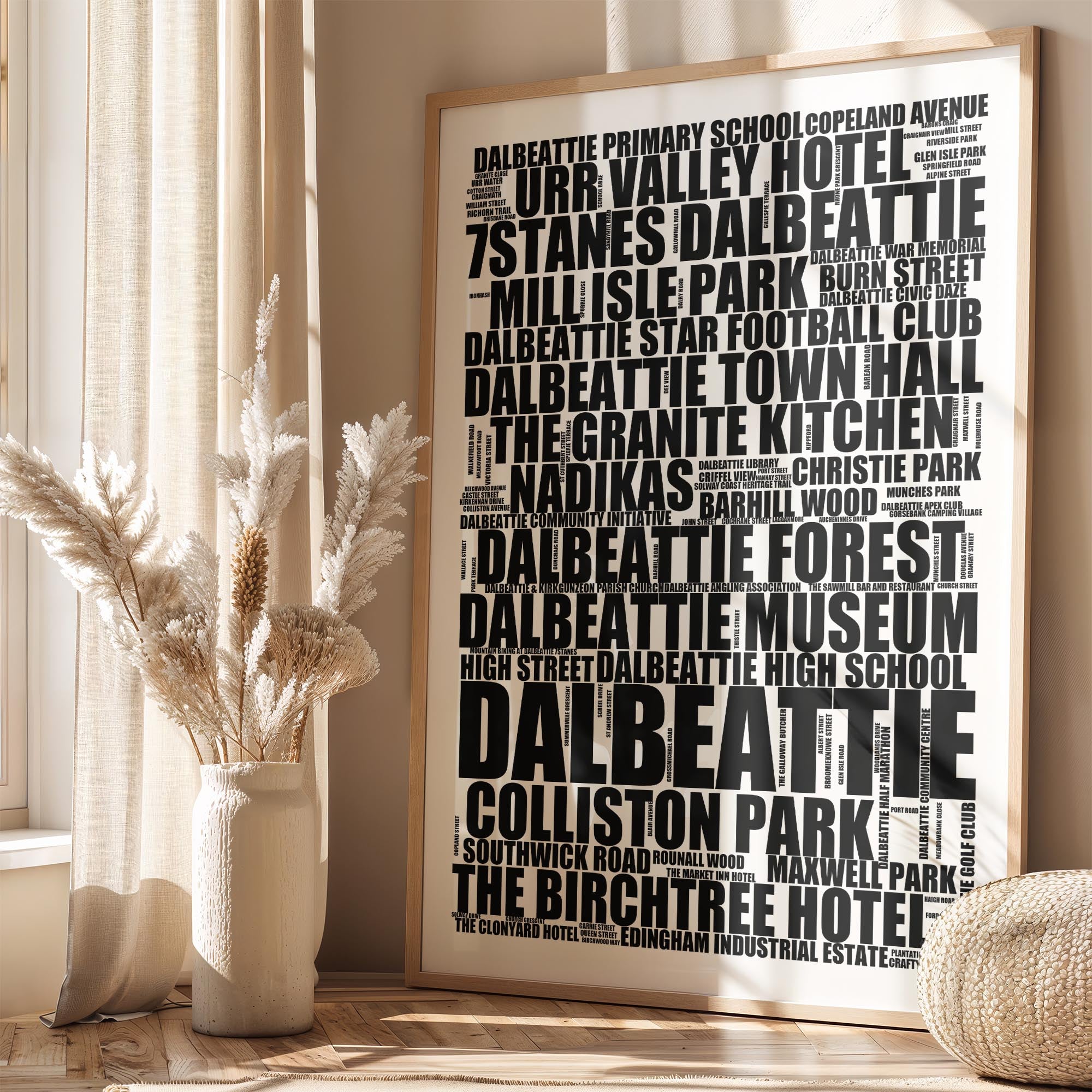 Dalbeattie - Premium Typographic Word Cloud Prints, Posters & Gifts