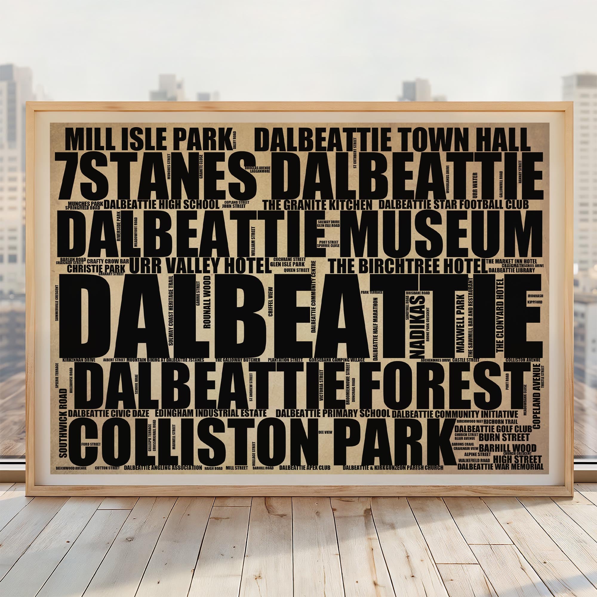 Dalbeattie - Premium Typographic Word Cloud Prints, Posters & Gifts