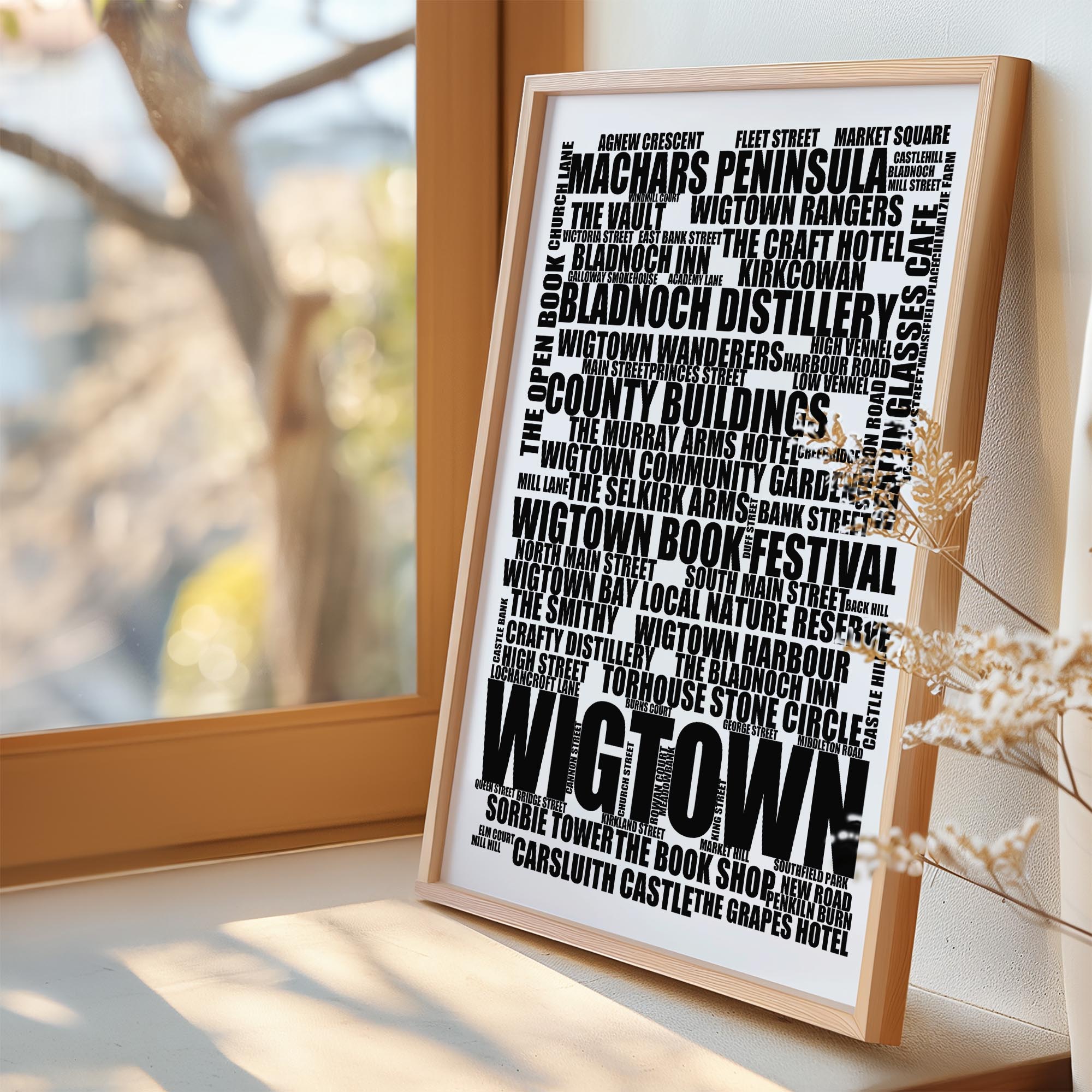 Wigtown - Premium Typographic Word Cloud Prints, Posters & Gifts