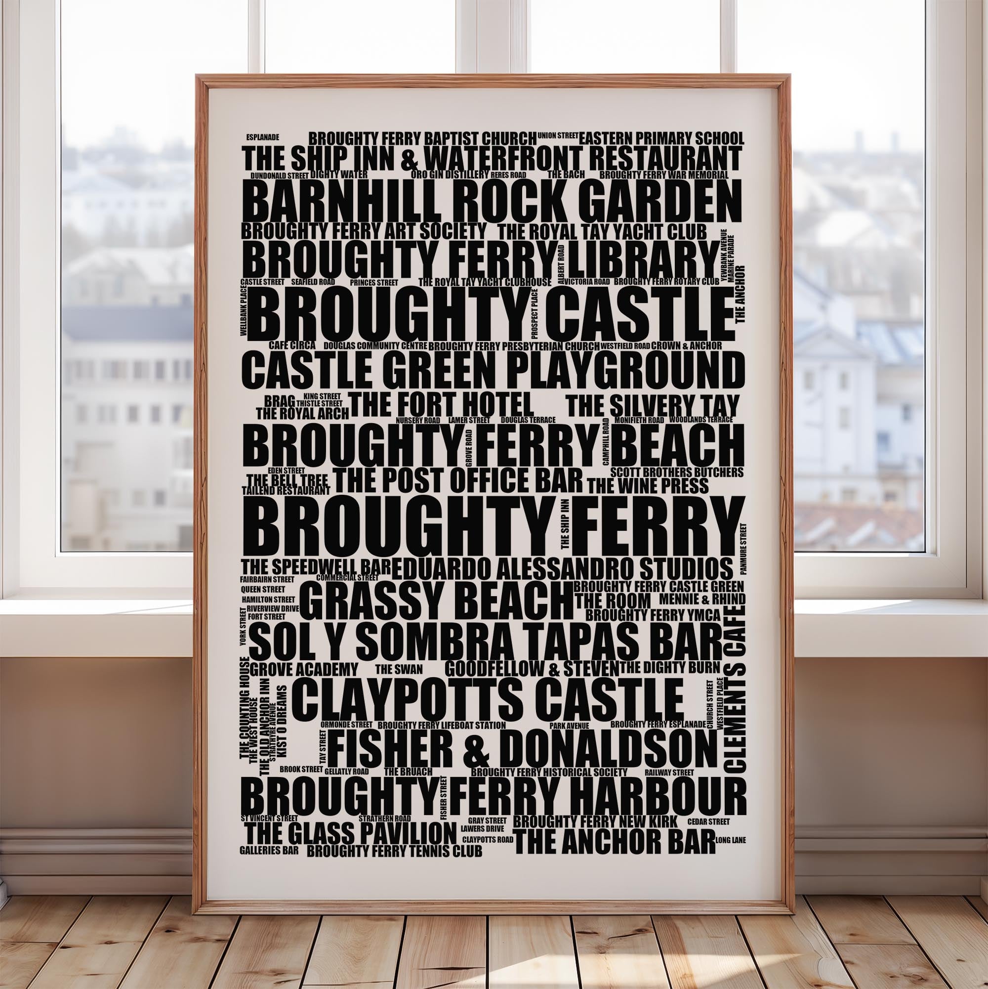 Broughty Ferry - Premium Typographic Word Cloud Prints, Posters & Gifts