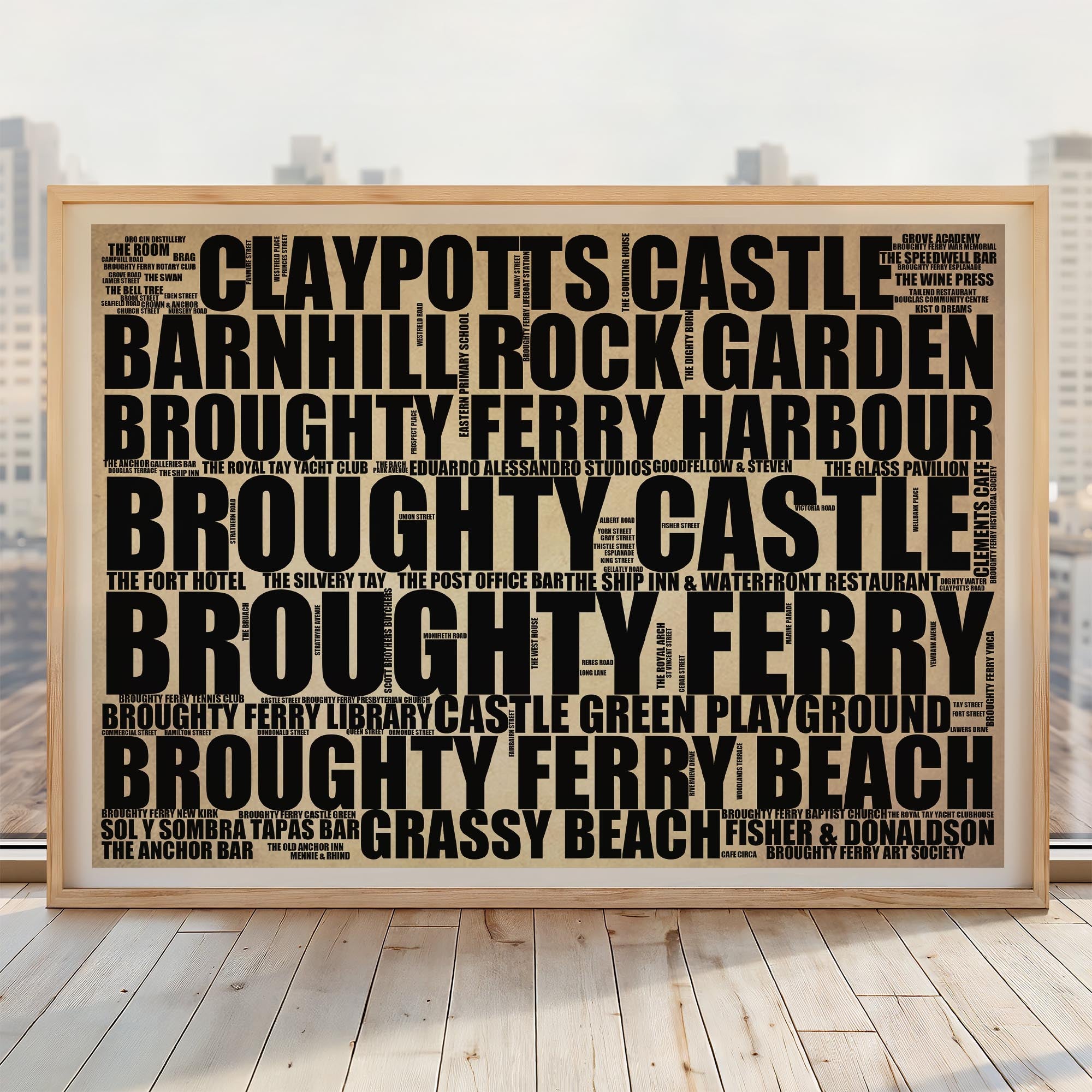 Broughty Ferry - Premium Typographic Word Cloud Prints, Posters & Gifts