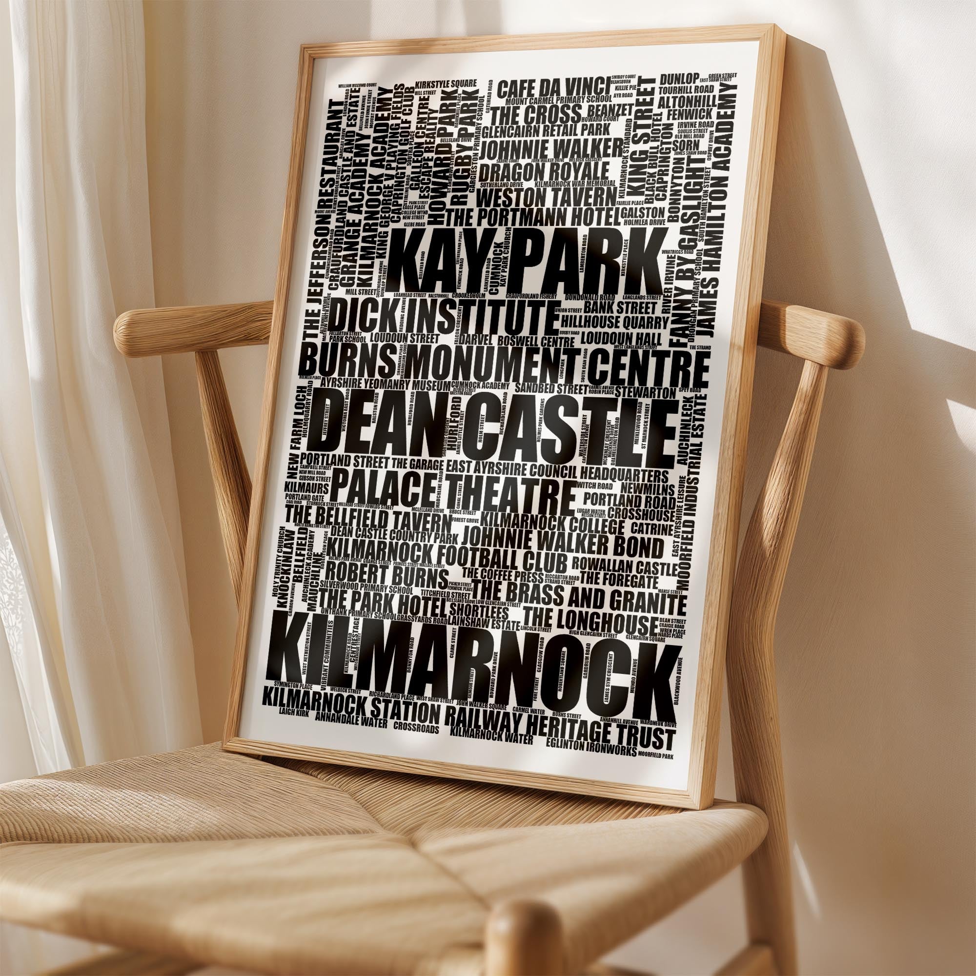 Kilmarnock - Premium Typographic Word Cloud Prints, Posters & Gifts