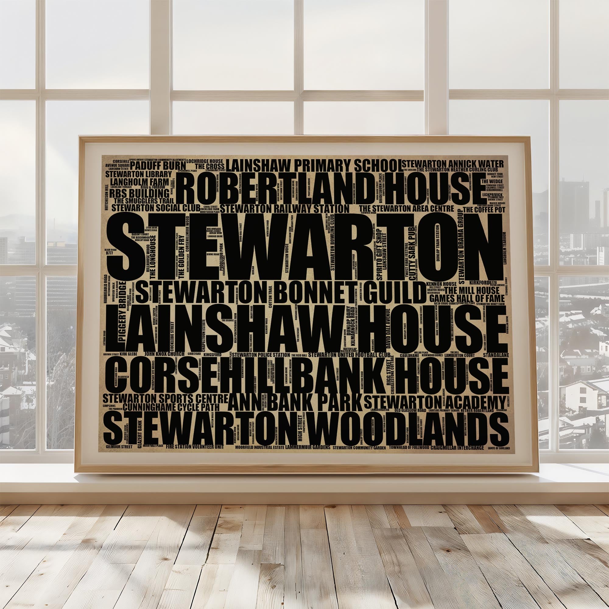 Stewarton - Premium Typographic Word Cloud Prints, Posters & Gifts