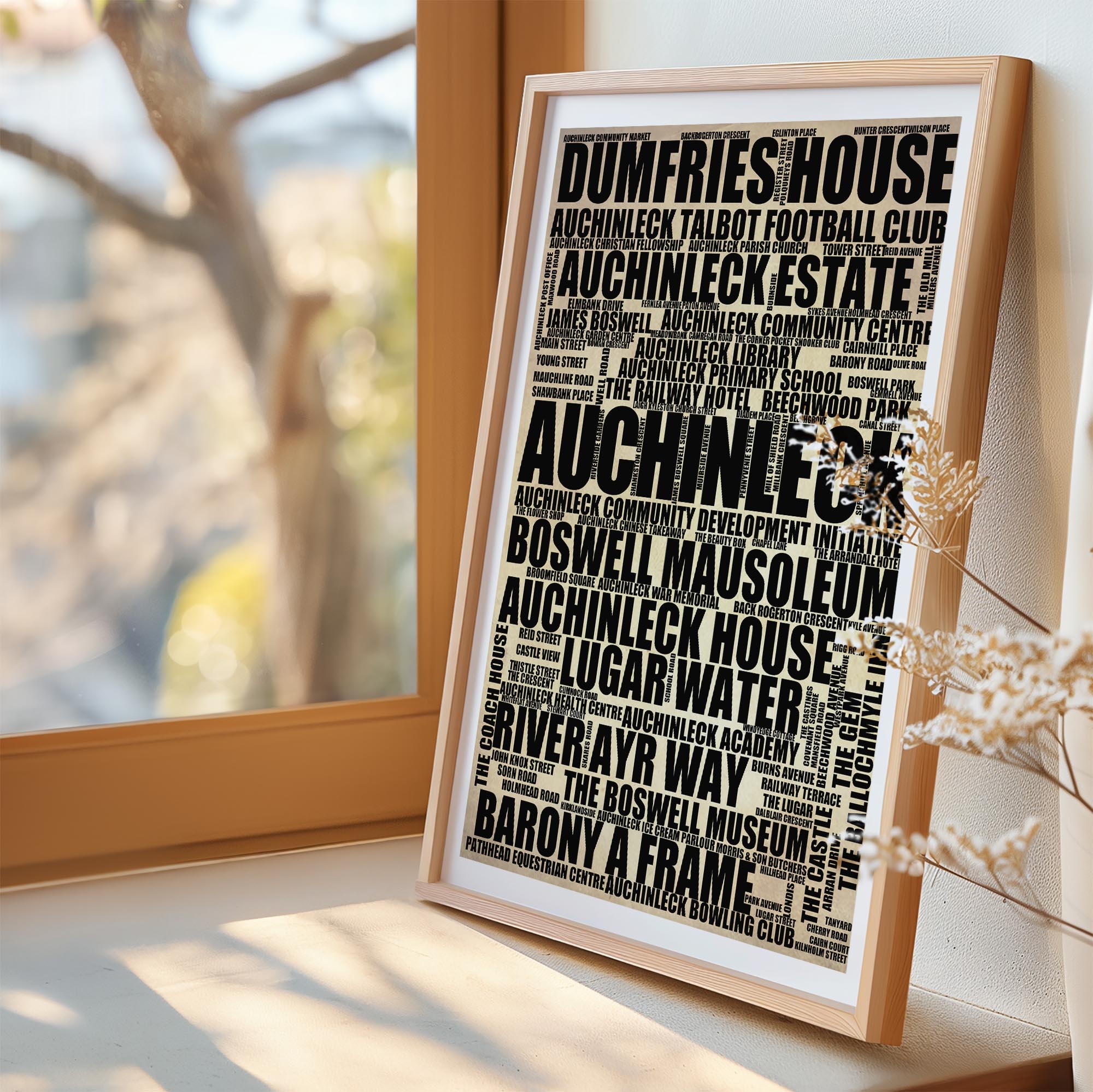 Auchinleck - Premium Typographic Word Cloud Prints, Posters & Gifts