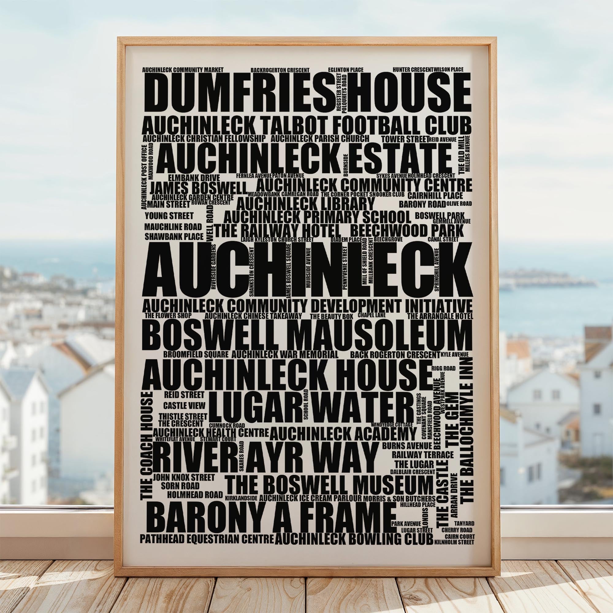 Auchinleck - Premium Typographic Word Cloud Prints, Posters & Gifts