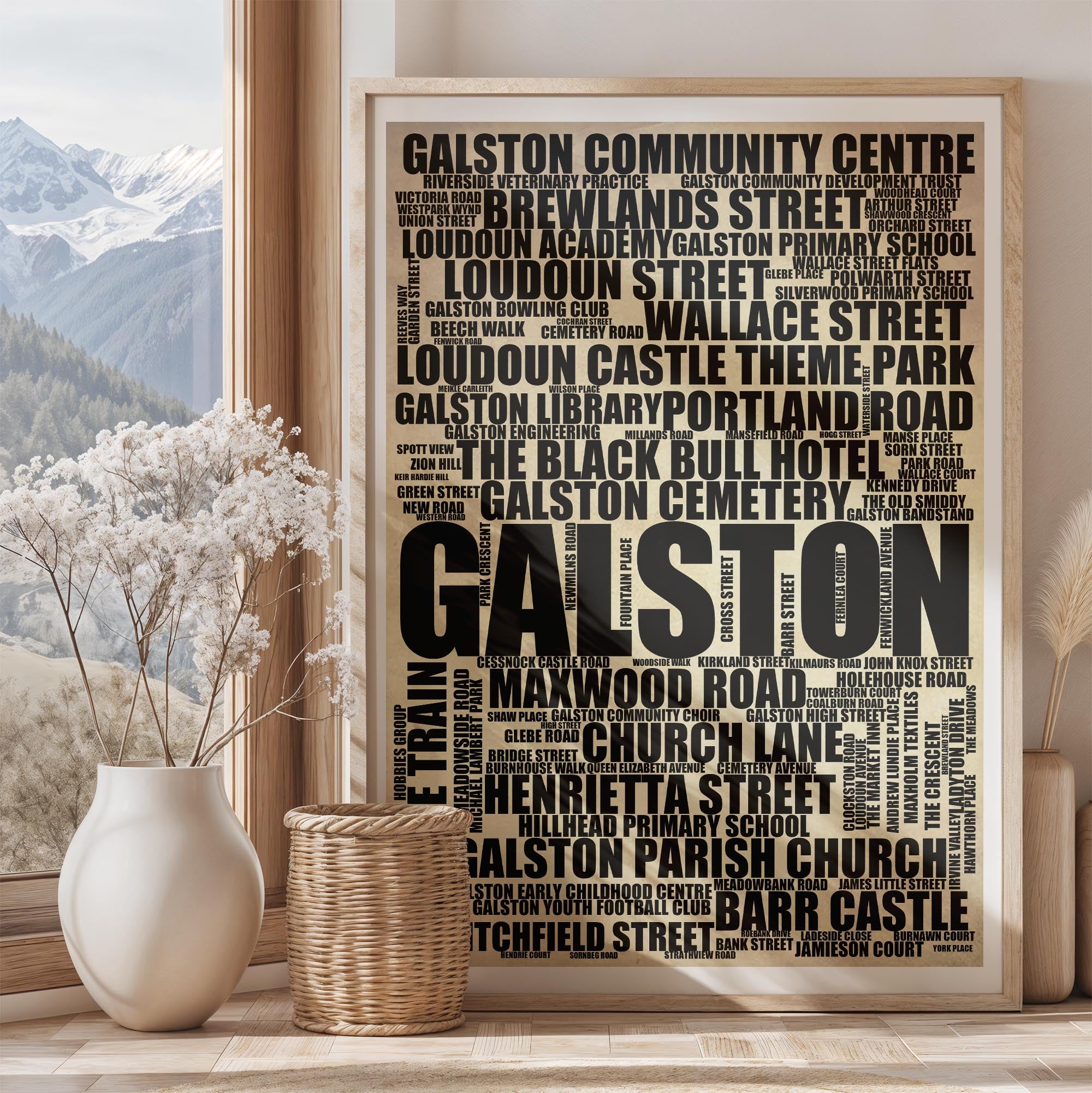 Galston - Premium Typographic Word Cloud Prints, Posters & Gifts