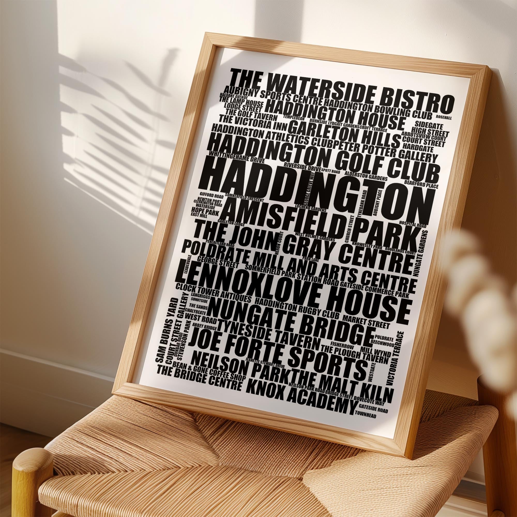 Haddington - Premium Typographic Word Cloud Prints, Posters & Gifts