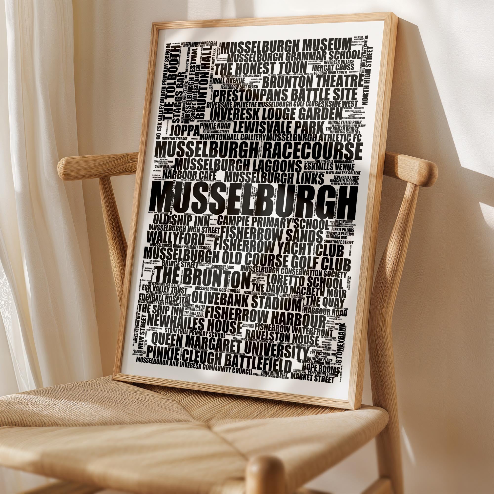 Musselburgh - Premium Typographic Word Cloud Prints, Posters & Gifts