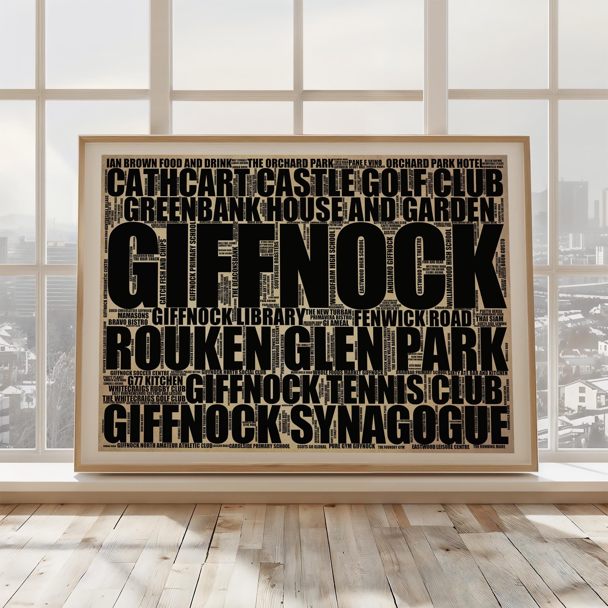 Giffnock - Premium Typographic Word Cloud Prints, Posters & Gifts