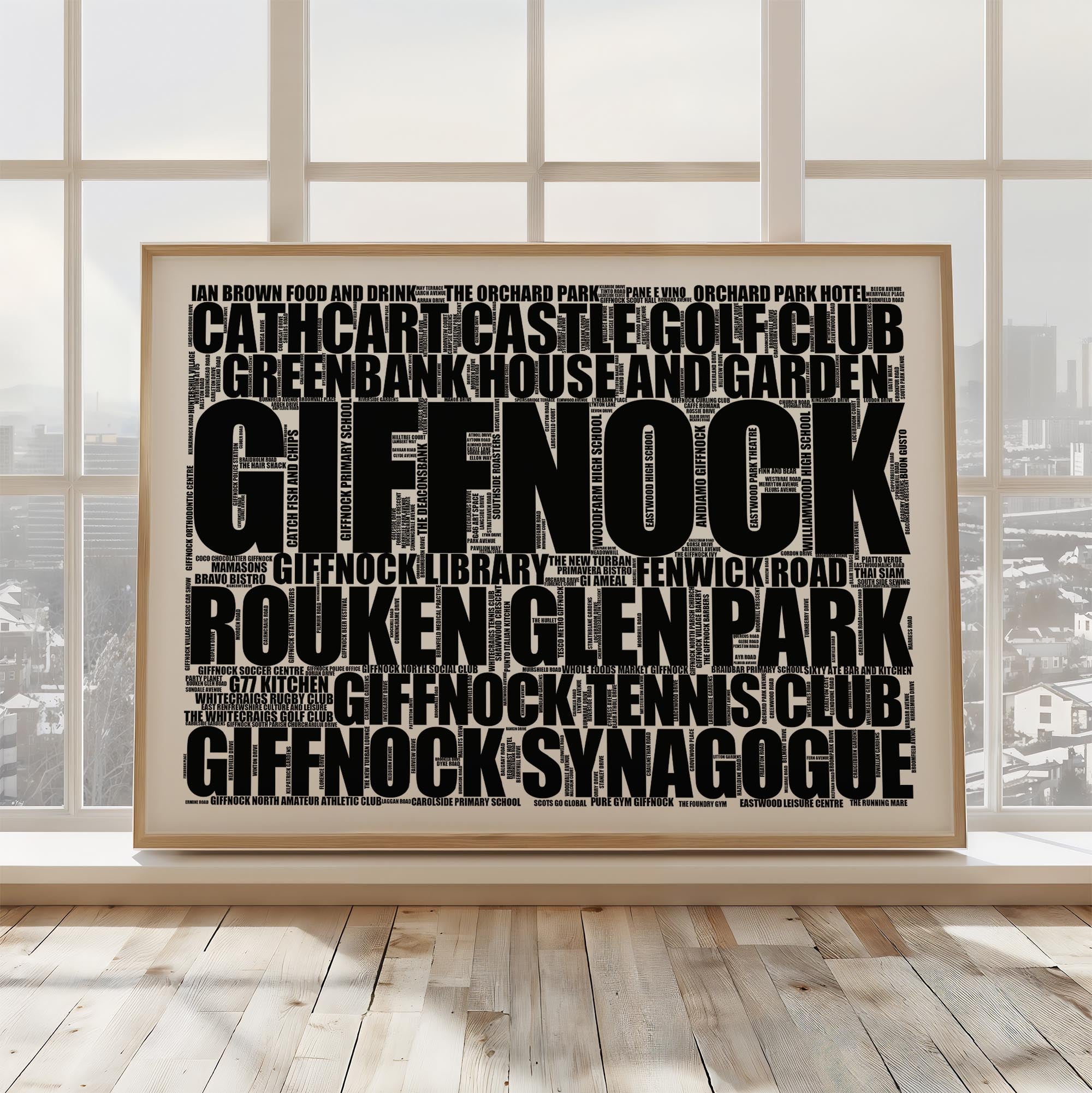 Giffnock - Premium Typographic Word Cloud Prints, Posters & Gifts