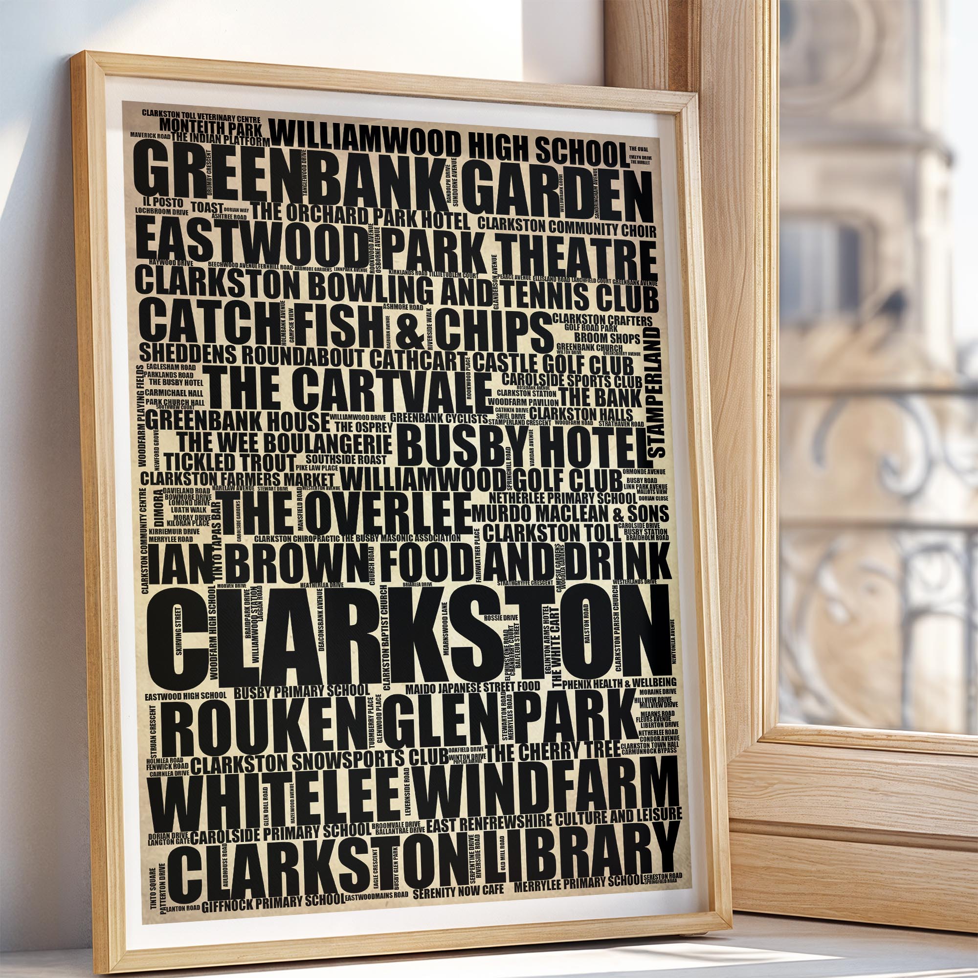 Clarkston - Premium Typographic Word Cloud Prints, Posters & Gifts