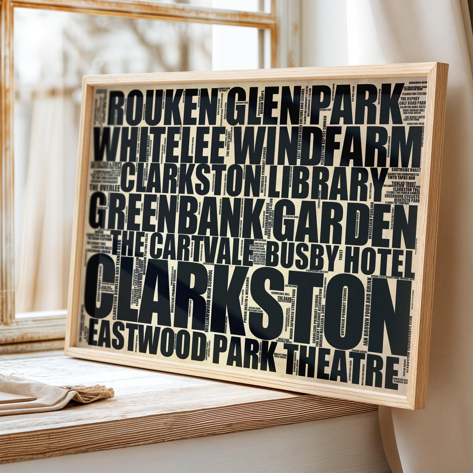 Clarkston - Premium Typographic Word Cloud Prints, Posters & Gifts