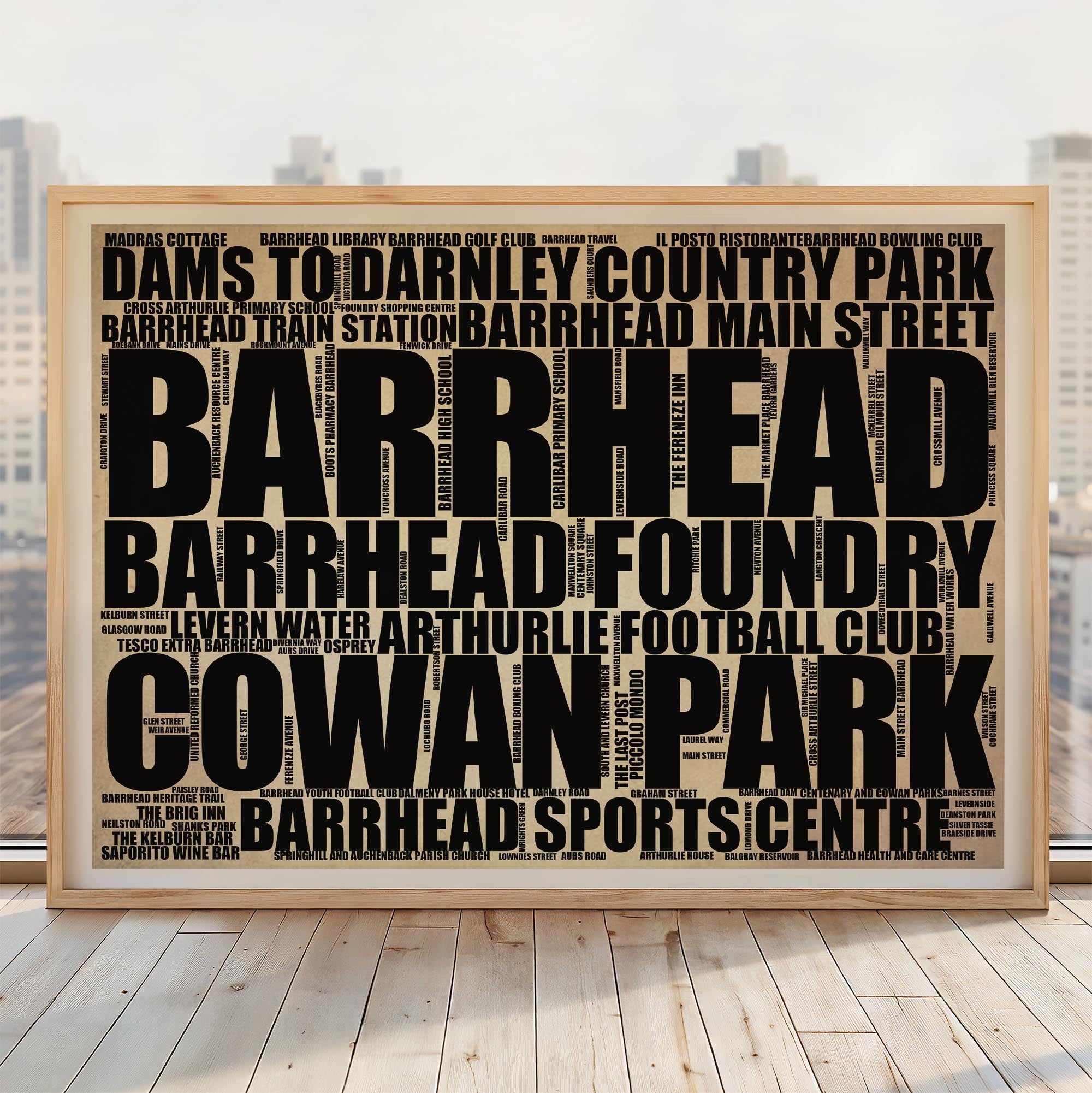 Barrhead - Premium Typographic Word Cloud Prints, Posters & Gifts