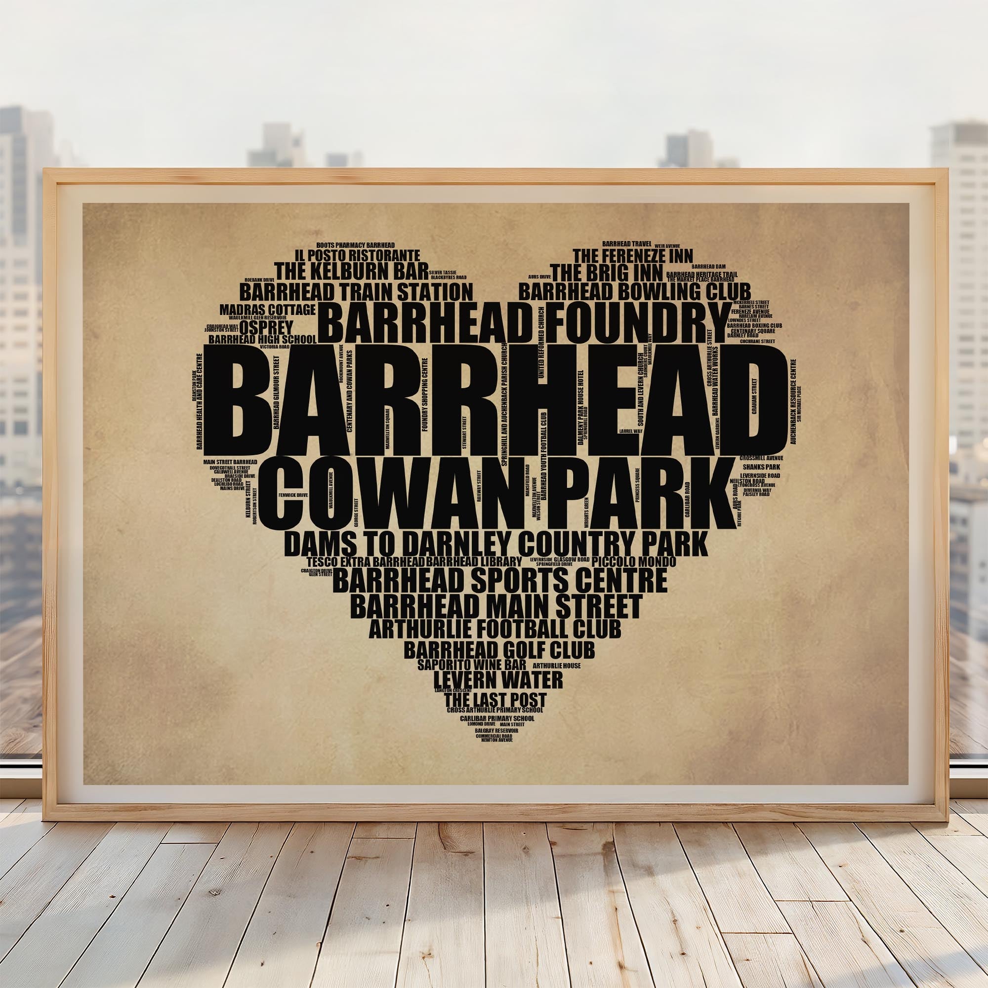 Barrhead - Premium Typographic Word Cloud Prints, Posters & Gifts