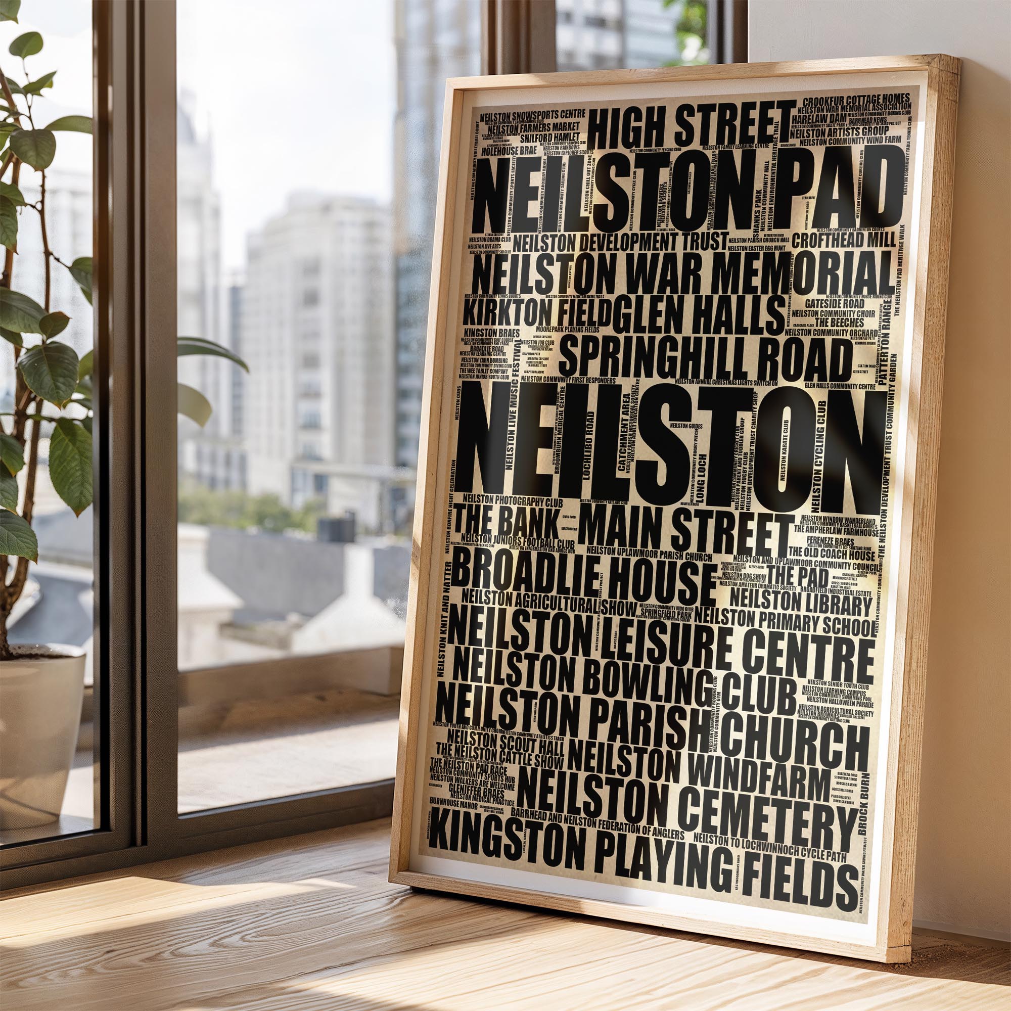 Neilston - Premium Typographic Word Cloud Prints, Posters & Gifts