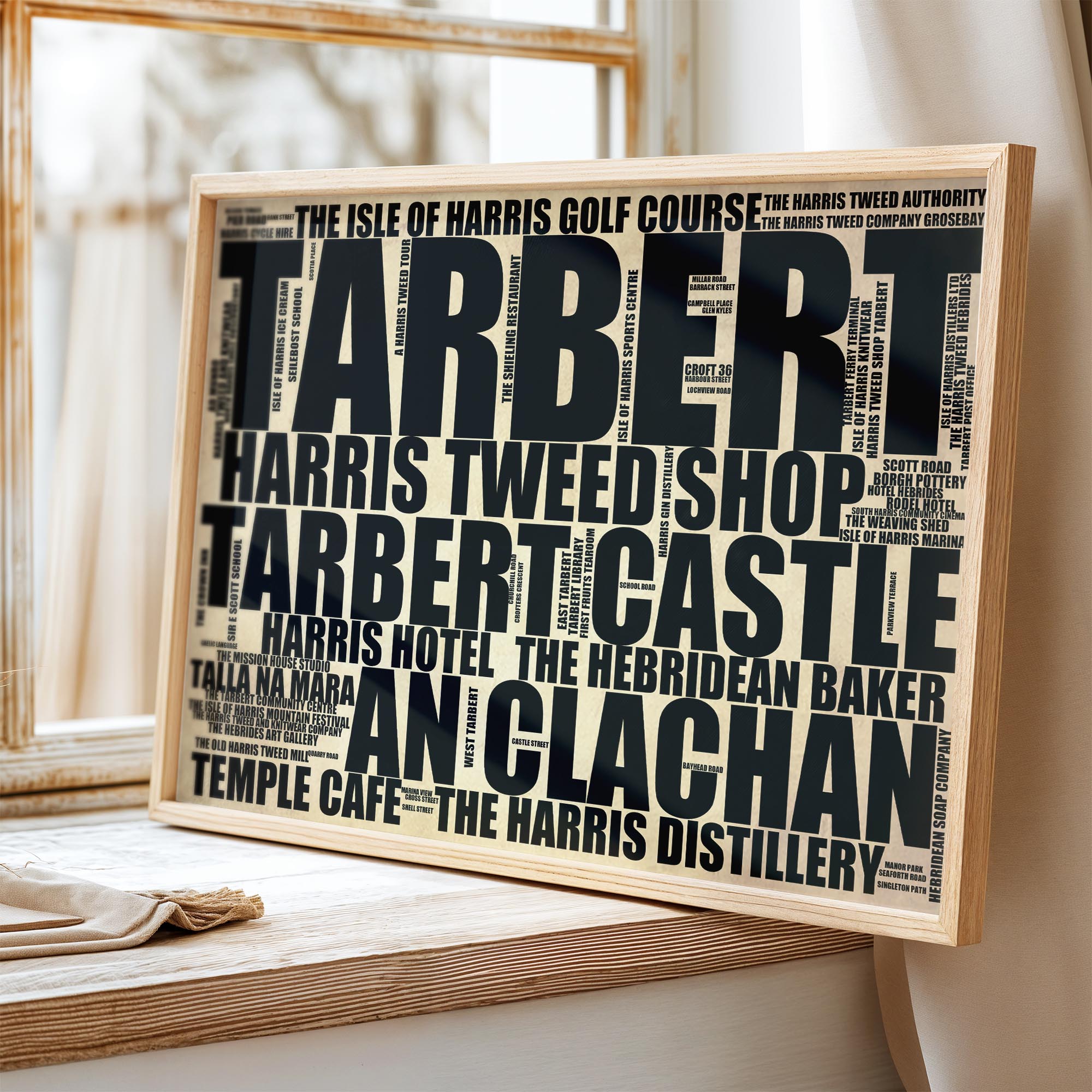 Tarbert - Premium Typographic Word Cloud Prints, Posters & Gifts