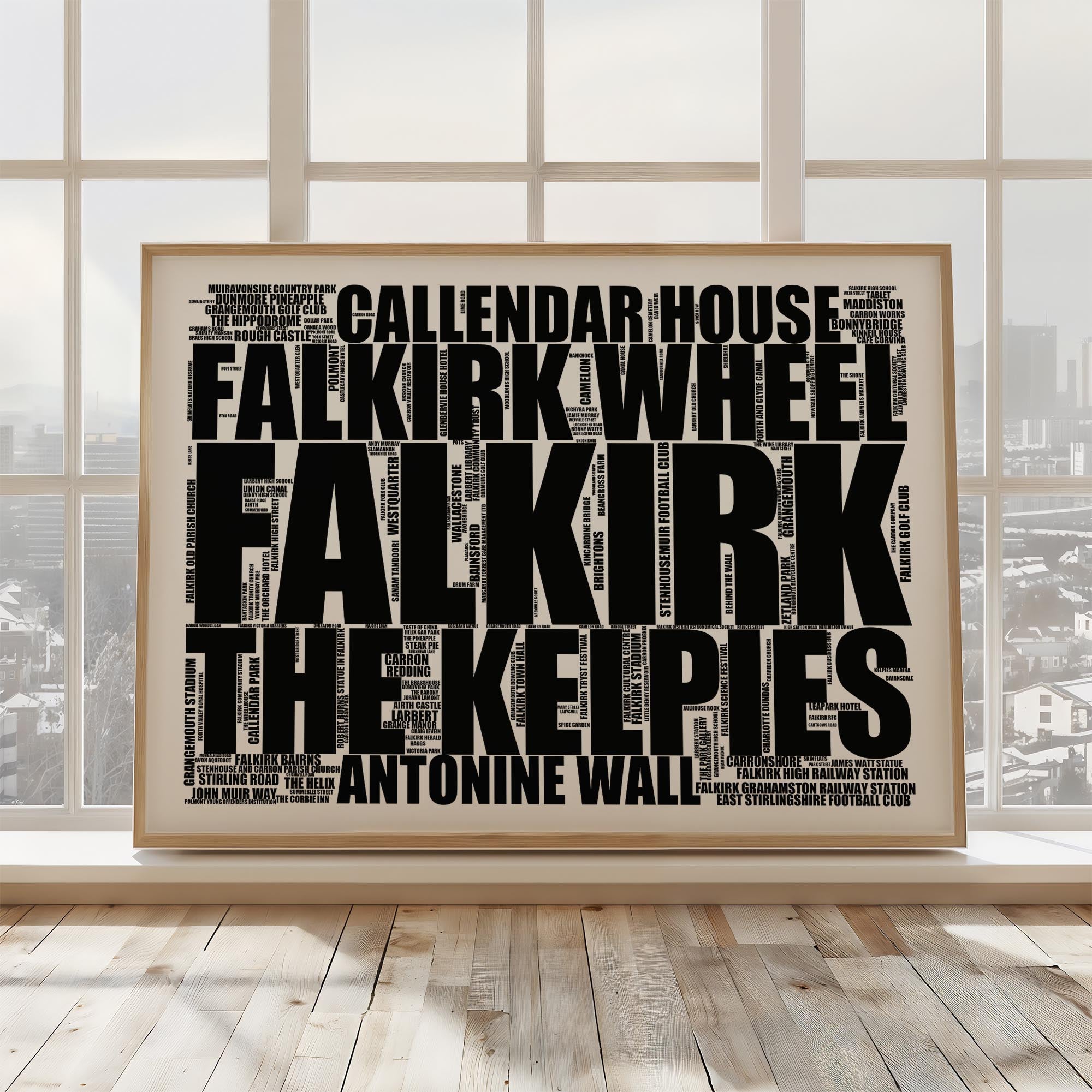 Falkirk - Premium Typographic Word Cloud Prints, Posters & Gifts