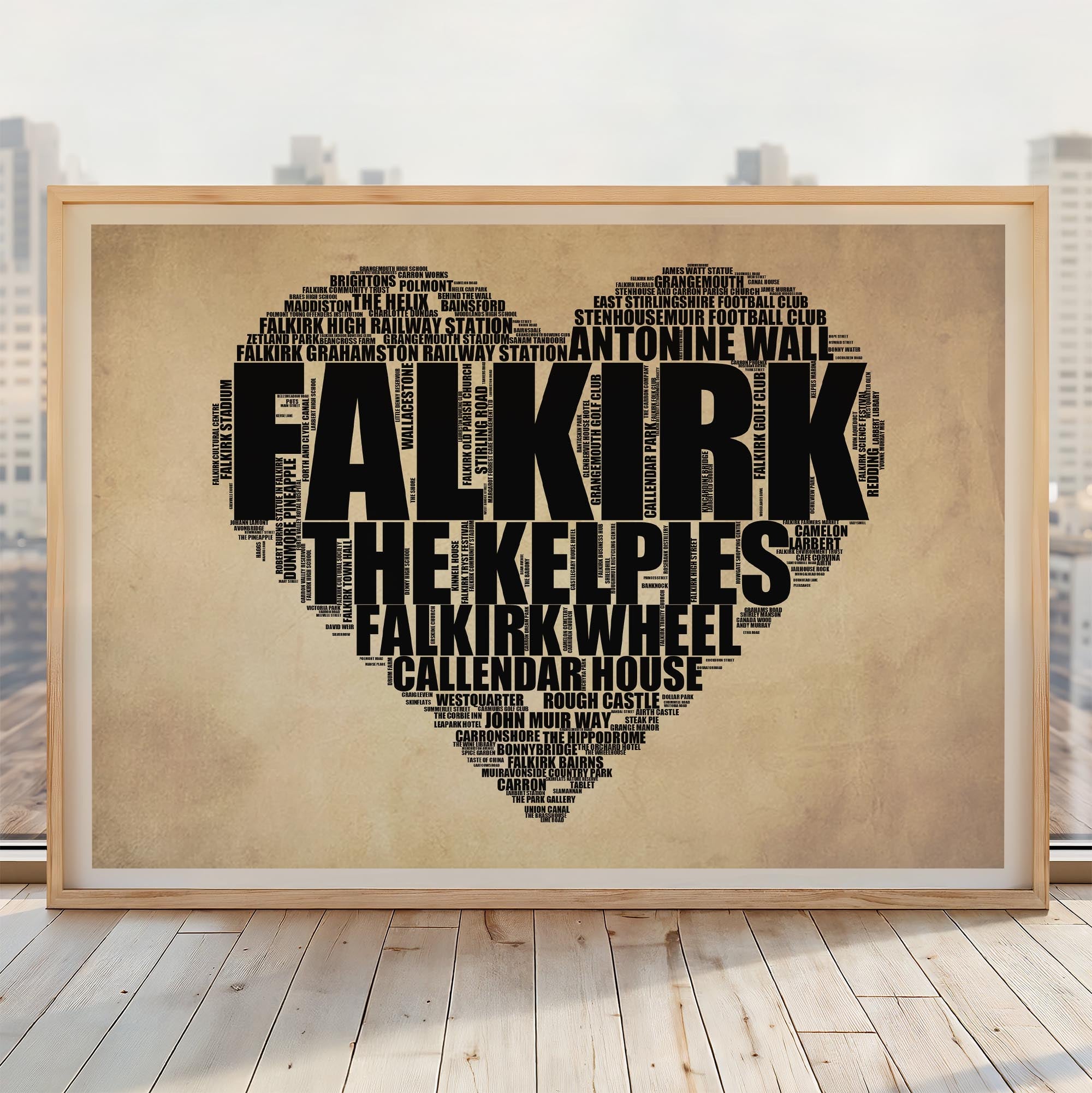 Falkirk - Premium Typographic Word Cloud Prints, Posters & Gifts