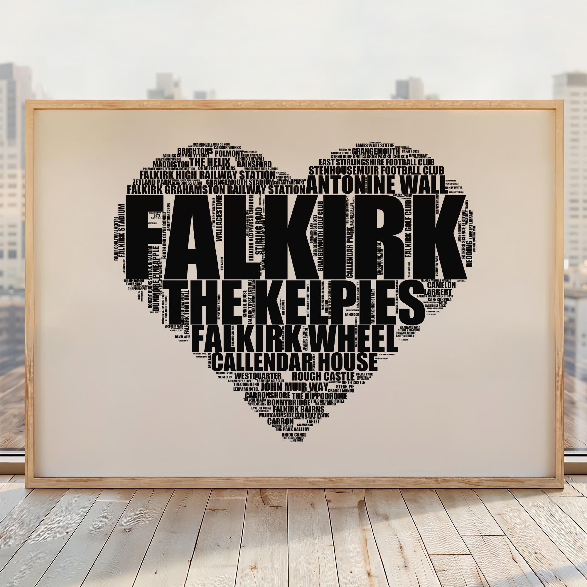 Falkirk - Premium Typographic Word Cloud Prints, Posters & Gifts