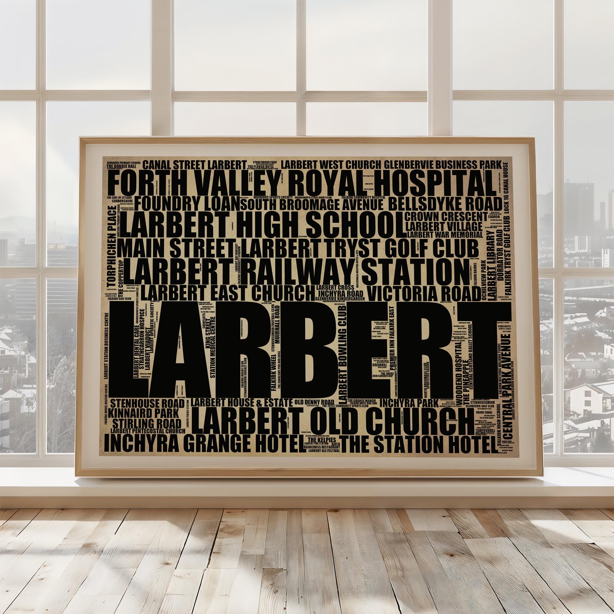 Larbert - Premium Typographic Word Cloud Prints, Posters & Gifts