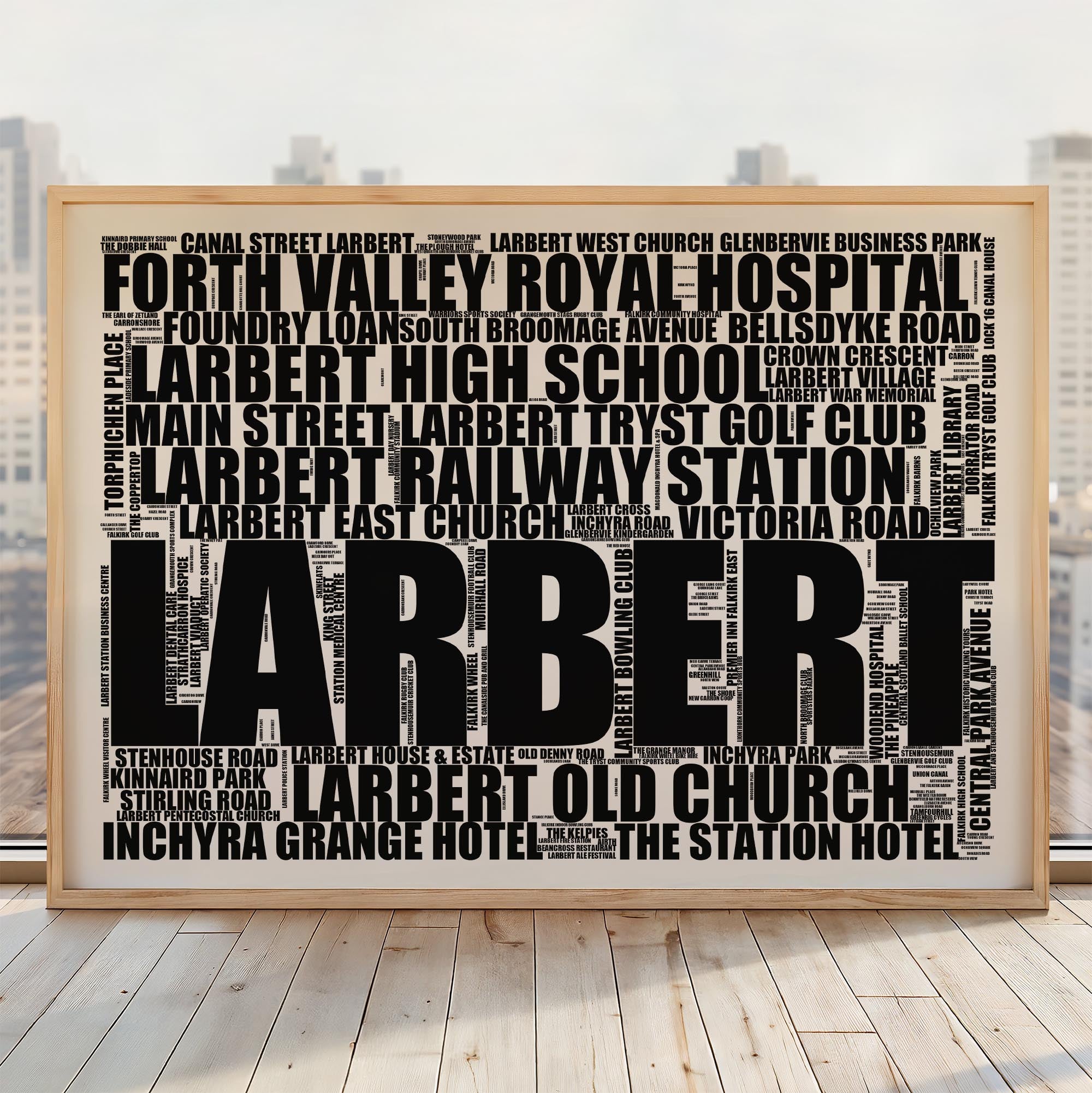 Larbert - Premium Typographic Word Cloud Prints, Posters & Gifts