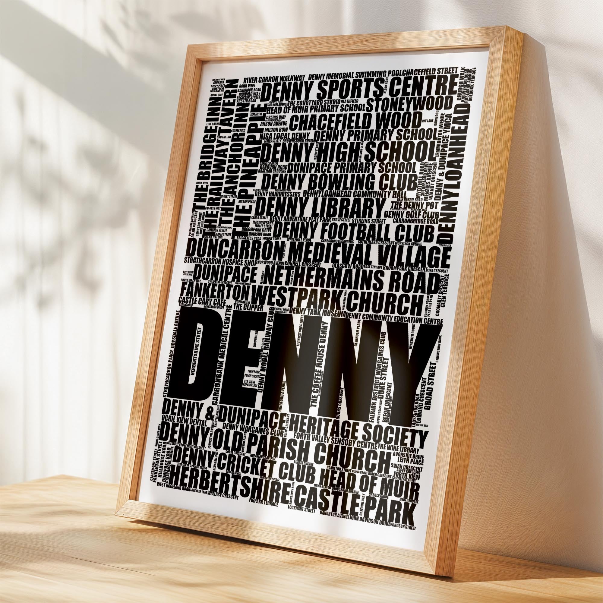 Denny - Premium Typographic Word Cloud Prints, Posters & Gifts