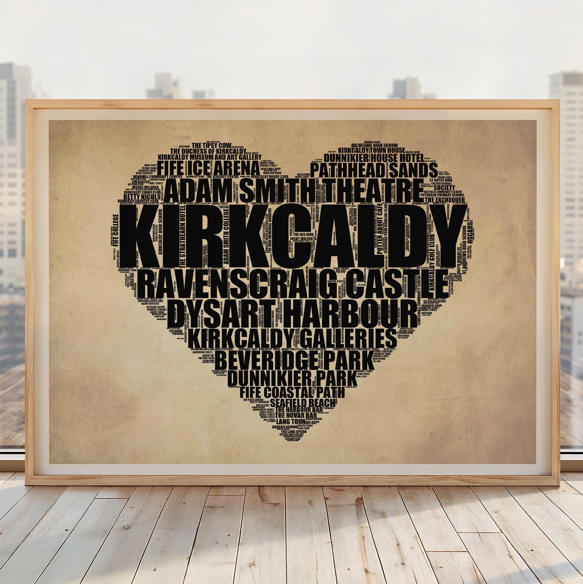 Kirkcaldy - Premium Typographic Word Cloud Prints, Posters & Gifts