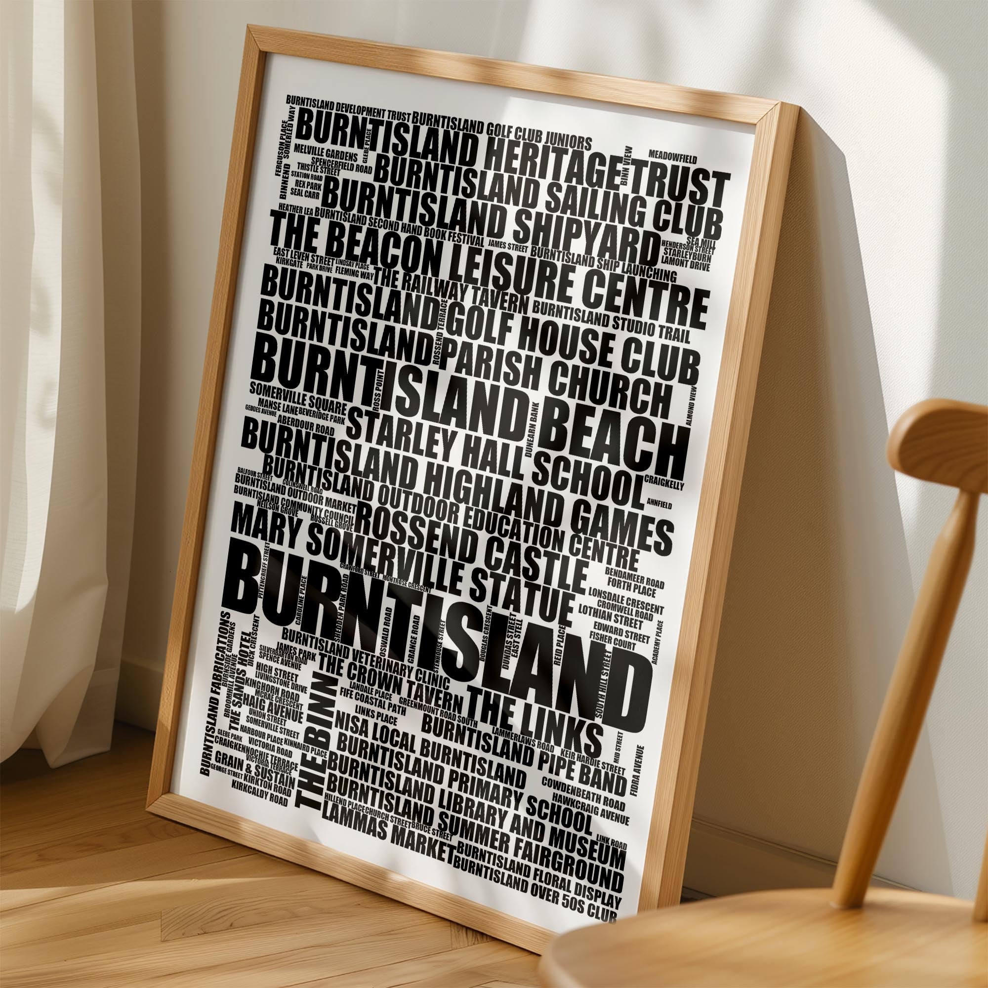 Burntisland - Premium Typographic Word Cloud Prints, Posters & Gifts