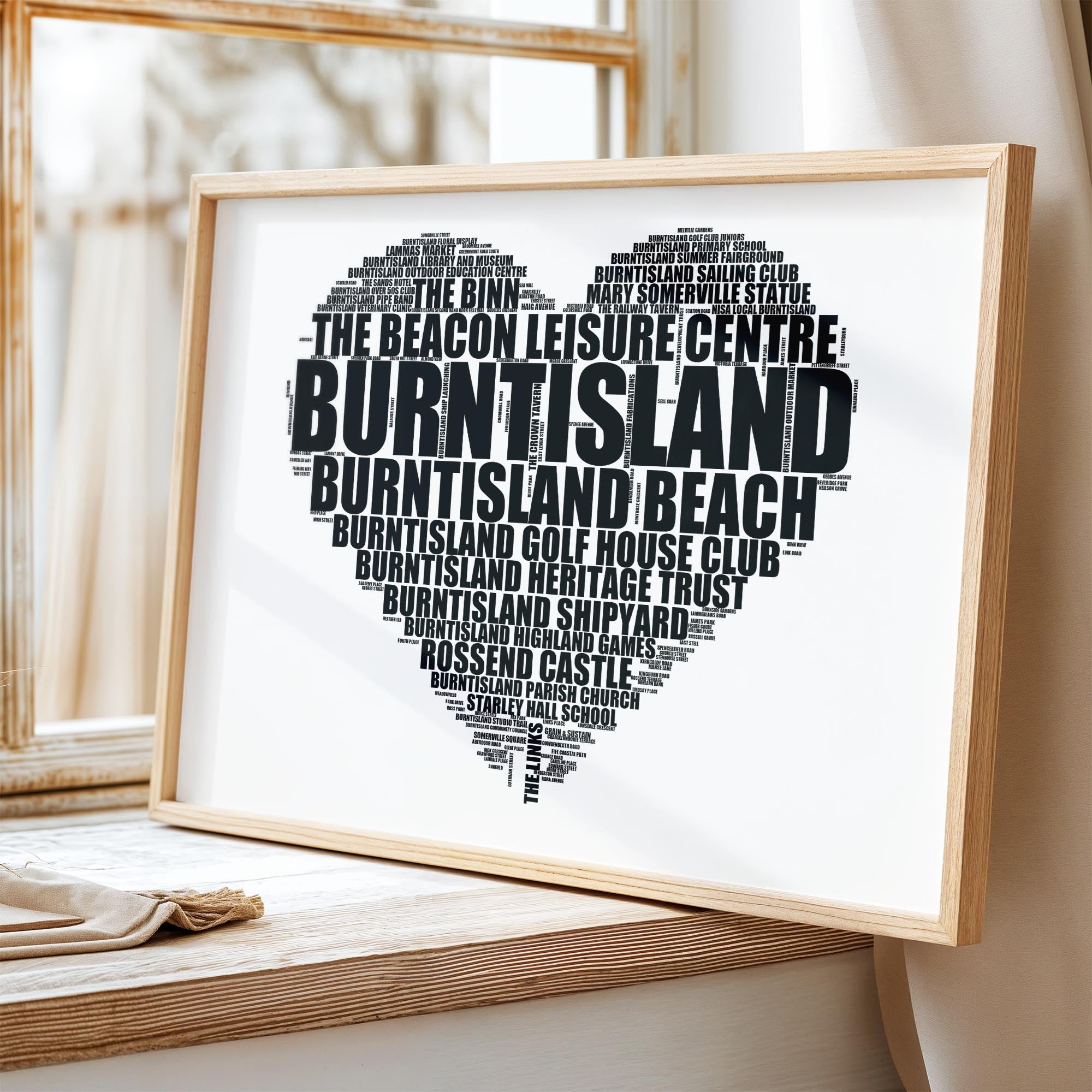 Burntisland - Premium Typographic Word Cloud Prints, Posters & Gifts