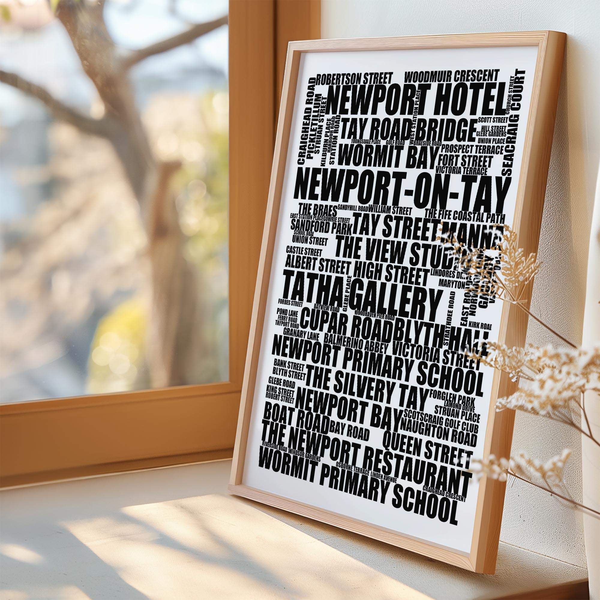 Newport-on-Tay - Premium Typographic Word Cloud Prints, Posters & Gifts