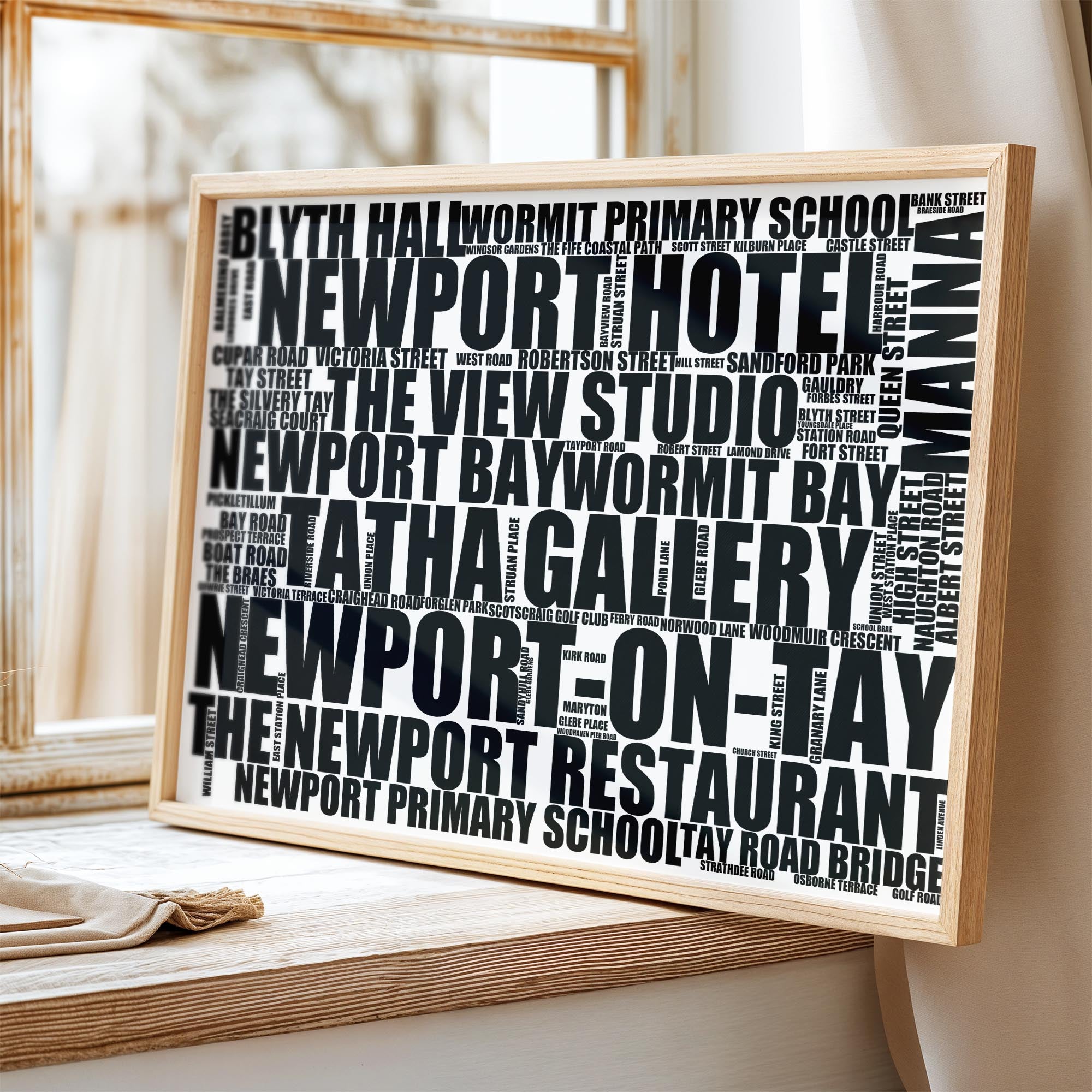 Newport-on-Tay - Premium Typographic Word Cloud Prints, Posters & Gifts